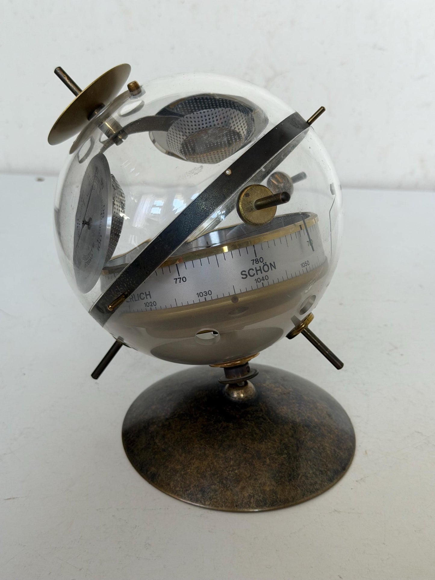 Weather station SPACE AGE SPUTNIK Mid Century German modernism 1950s design Barometer Thermometer Hygrometer design weatherstation, rare
