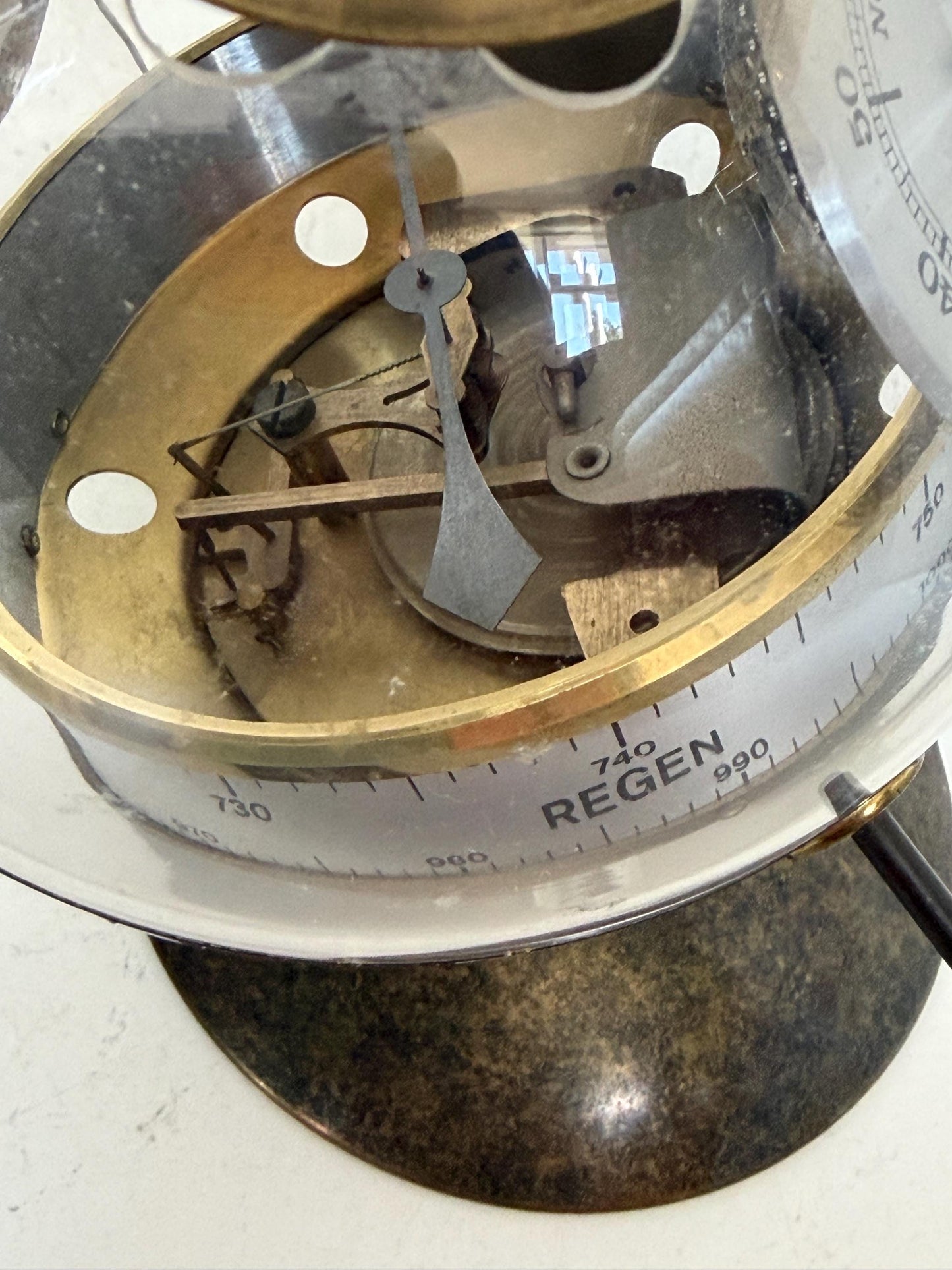 Weather station SPACE AGE SPUTNIK Mid Century German modernism 1950s design Barometer Thermometer Hygrometer design weatherstation, rare