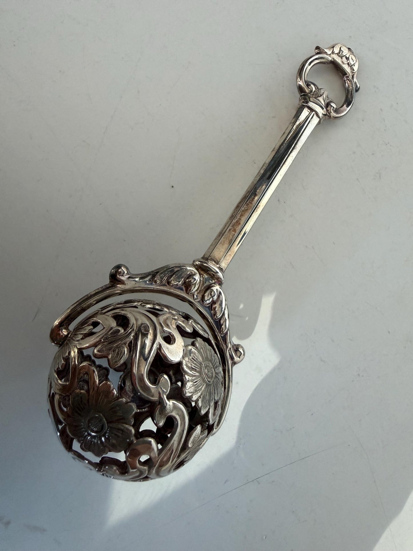 Pedro Duran 925/1000 sterling silver vintage spanish baby rattle newborn shower christening gift luxury exlusives