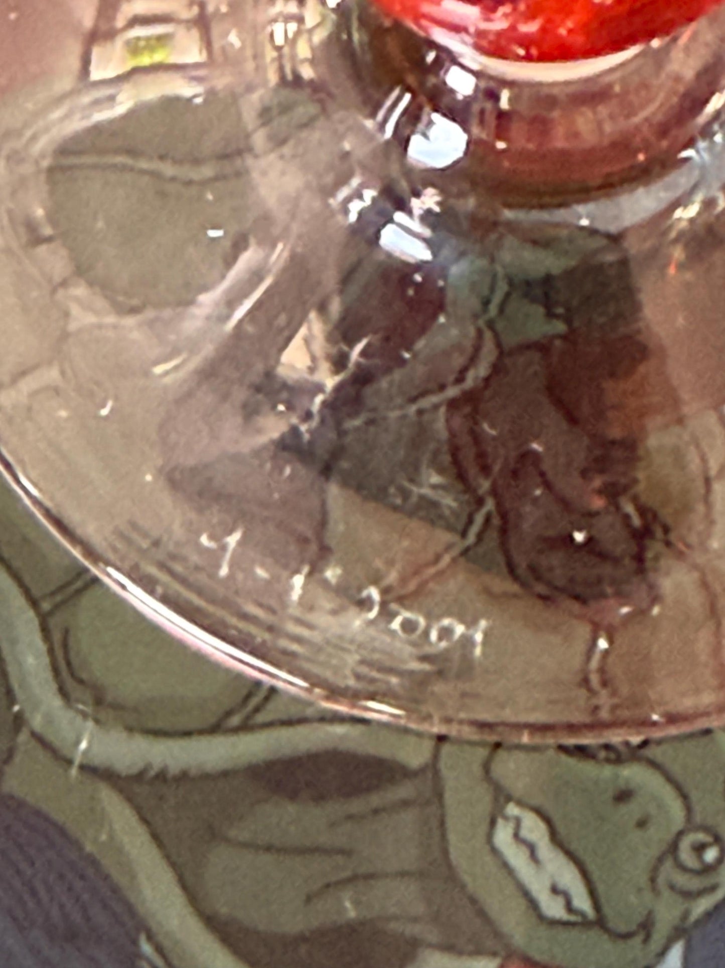 Carlo Moretti Murano Glass Champagne Flute, Hand Engraved, Rare, red
