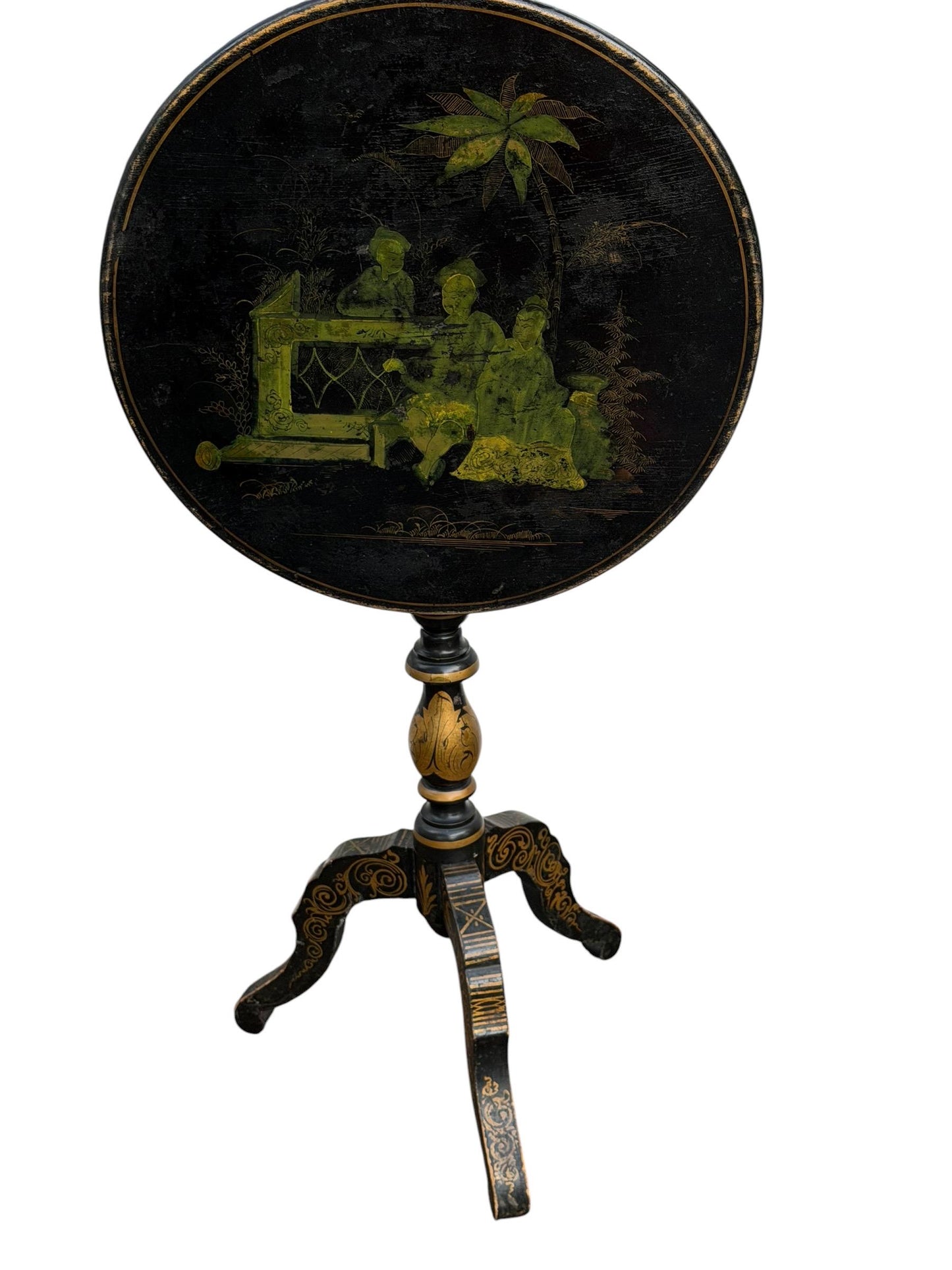 napoleon III tilt top chinoiserie table, 1850-1870, France. French antique sidetable, a beauty