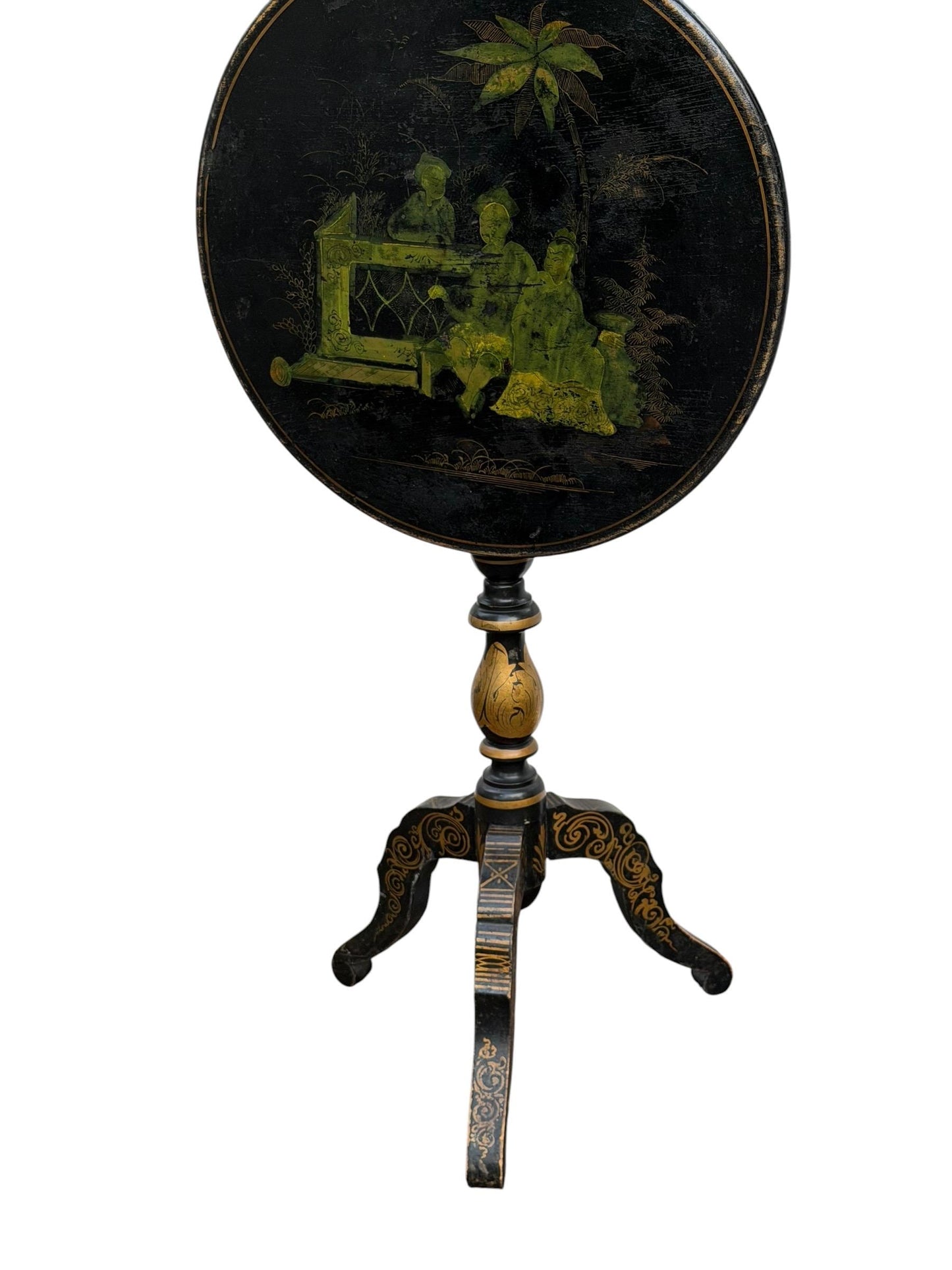 napoleon III tilt top chinoiserie table, 1850-1870, France. French antique sidetable, a beauty