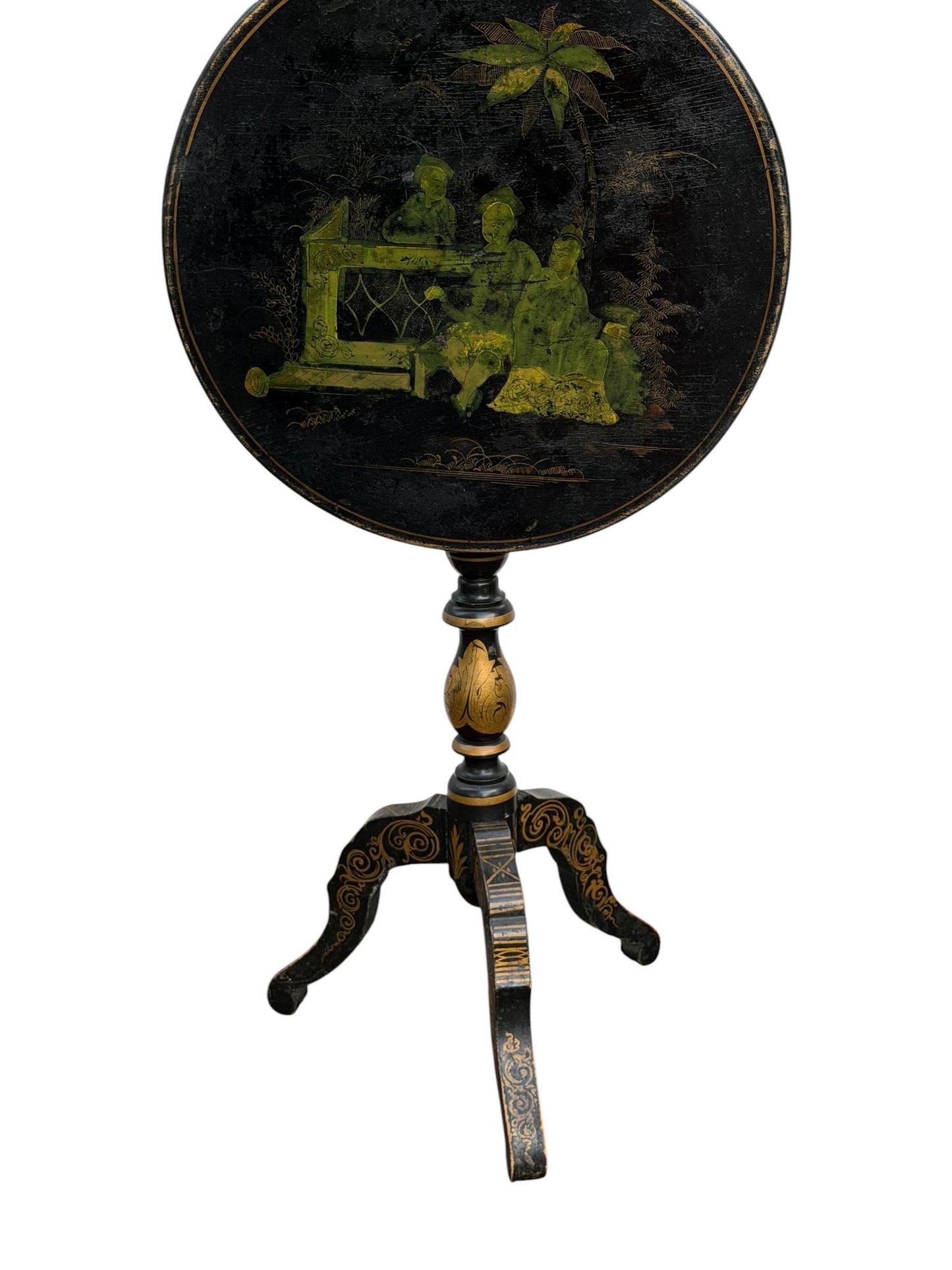 napoleon III tilt top chinoiserie table, 1850-1870, France. French antique sidetable, a beauty