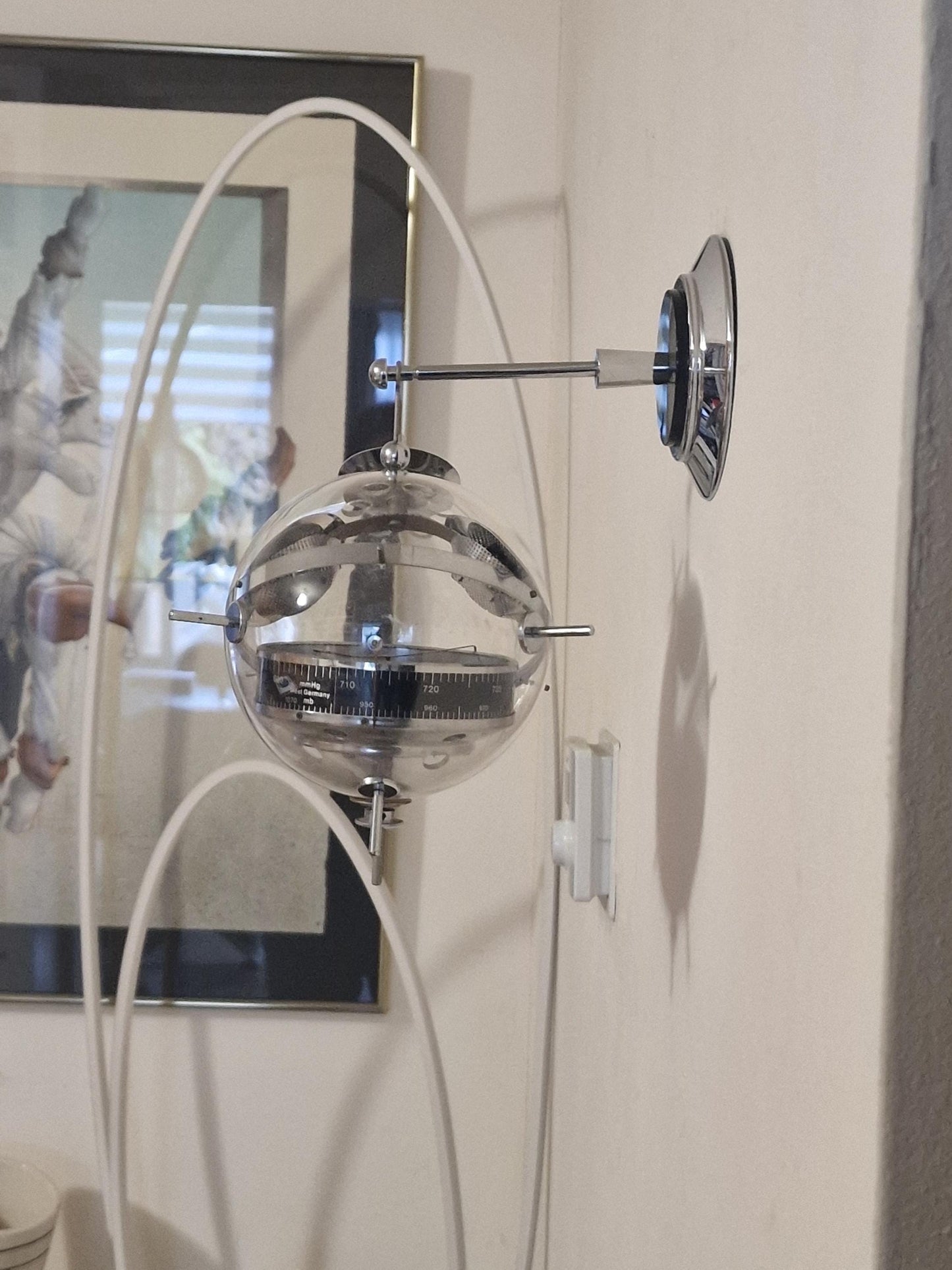 Weather station Space Age SPUTNIK  wall!! Mid Century German modernism 1950s design Barometer Thermometer Hygrometer design weatherstation