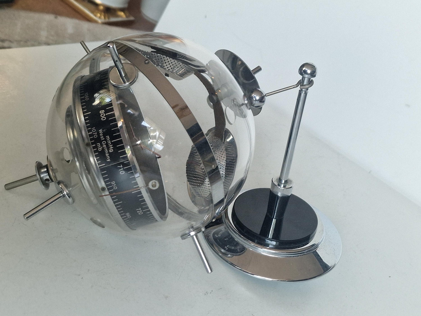 Weather station Space Age SPUTNIK  wall!! Mid Century German modernism 1950s design Barometer Thermometer Hygrometer design weatherstation