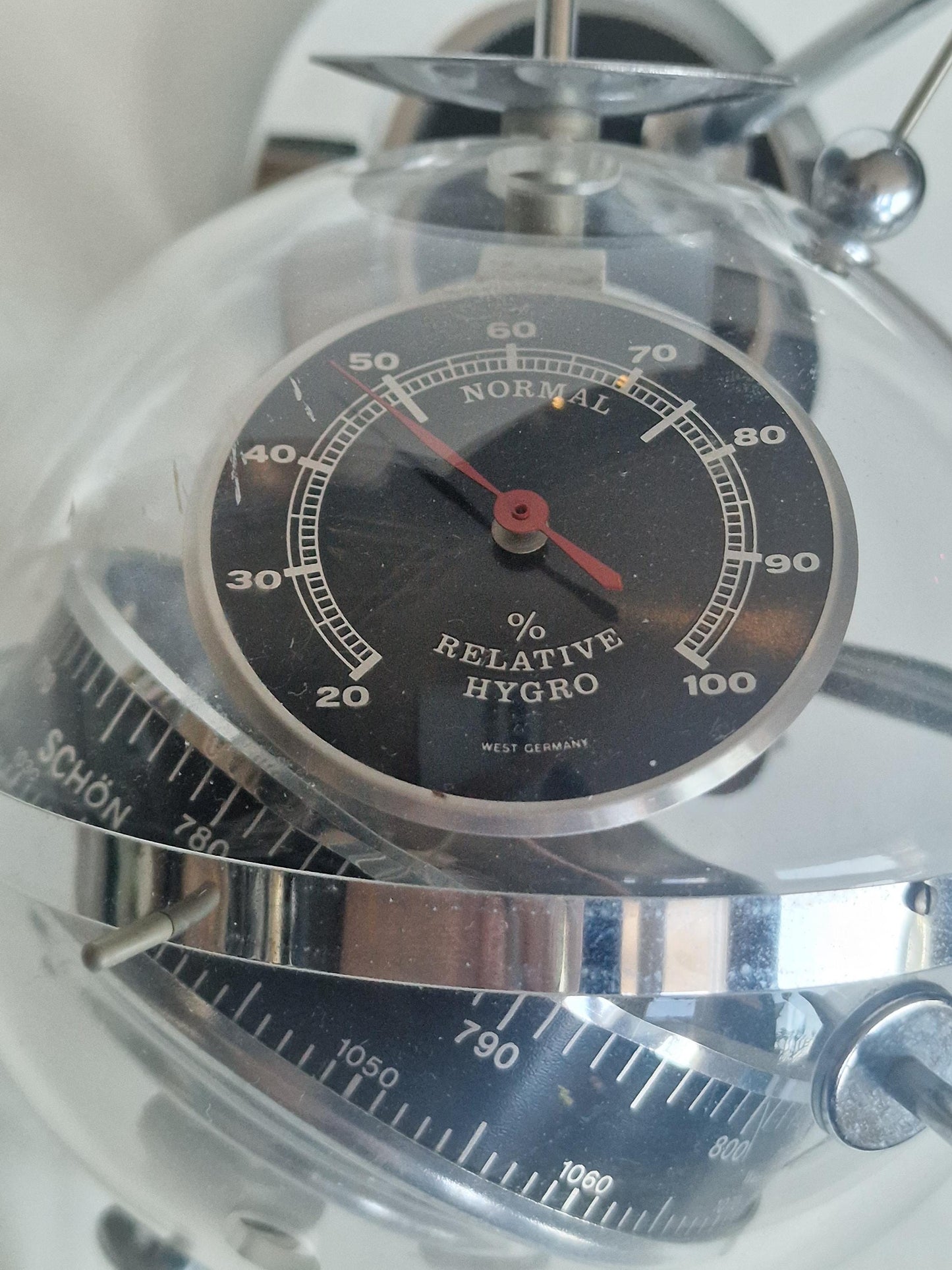 Weather station Space Age SPUTNIK  wall!! Mid Century German modernism 1950s design Barometer Thermometer Hygrometer design weatherstation