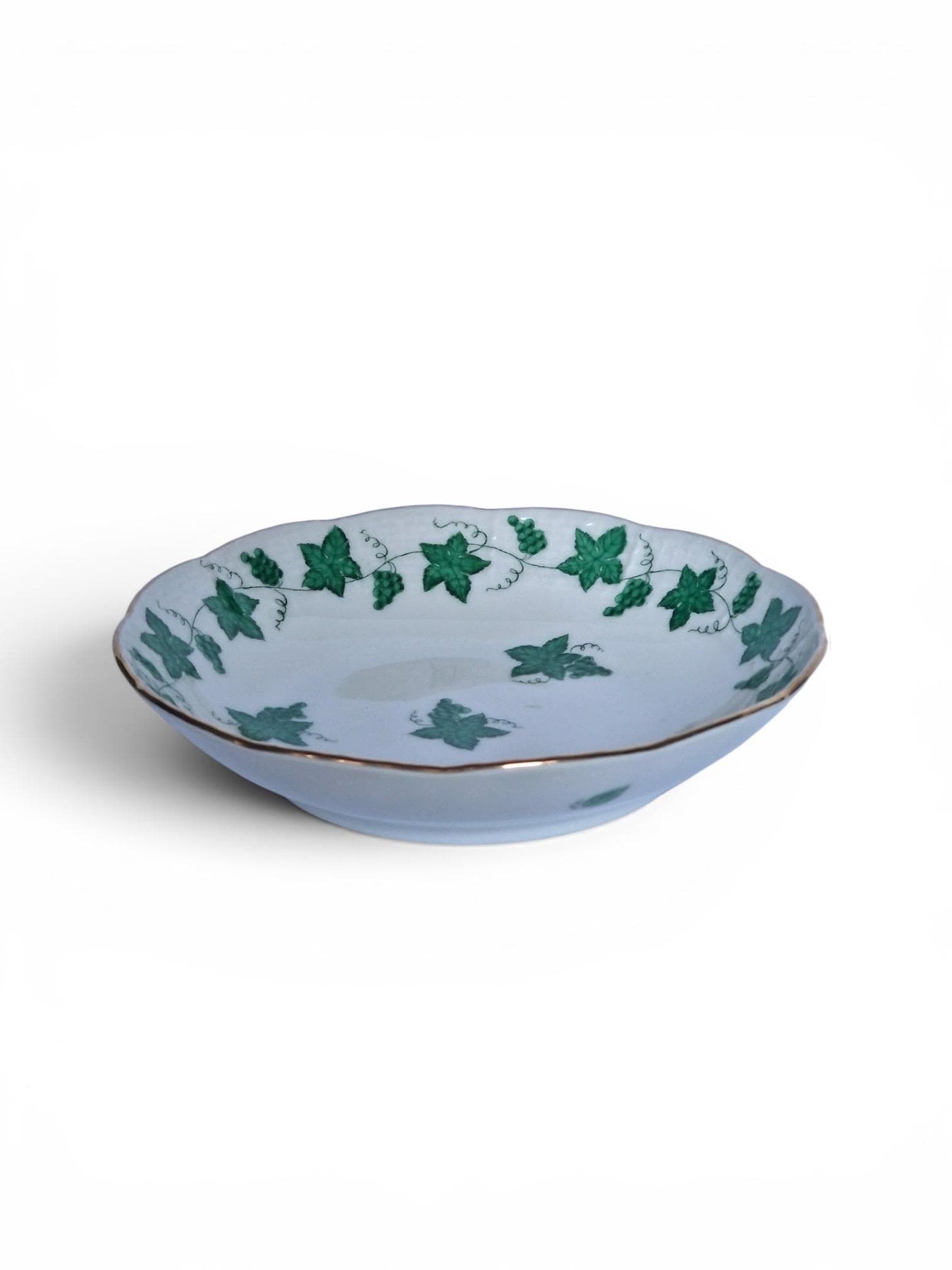 Herend Hungary chocolat presentation dessert coffee dish plus cup saucer Apponyi green Floral Design