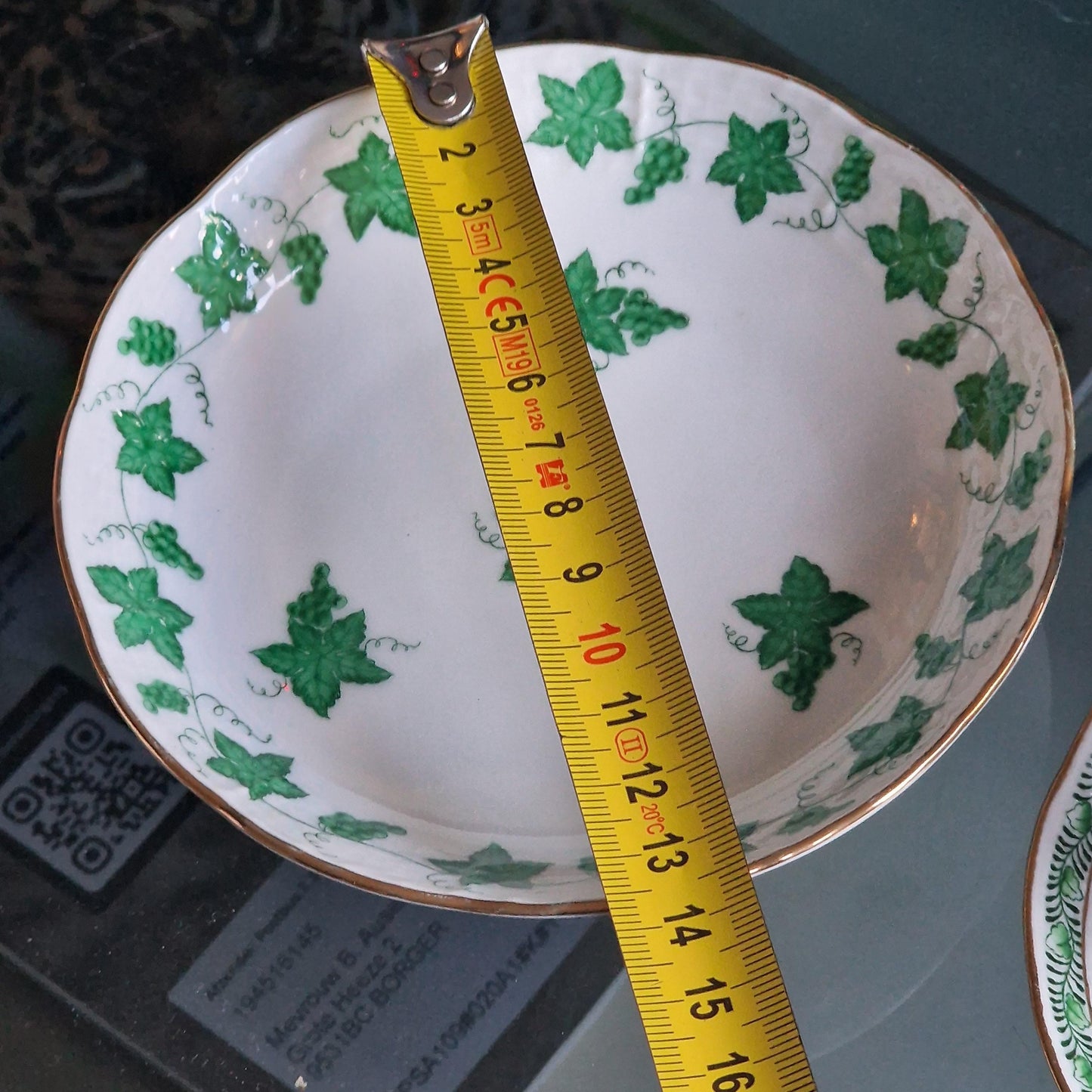 Herend Hungary chocolat presentation dessert coffee dish plus cup saucer Apponyi green Floral Design