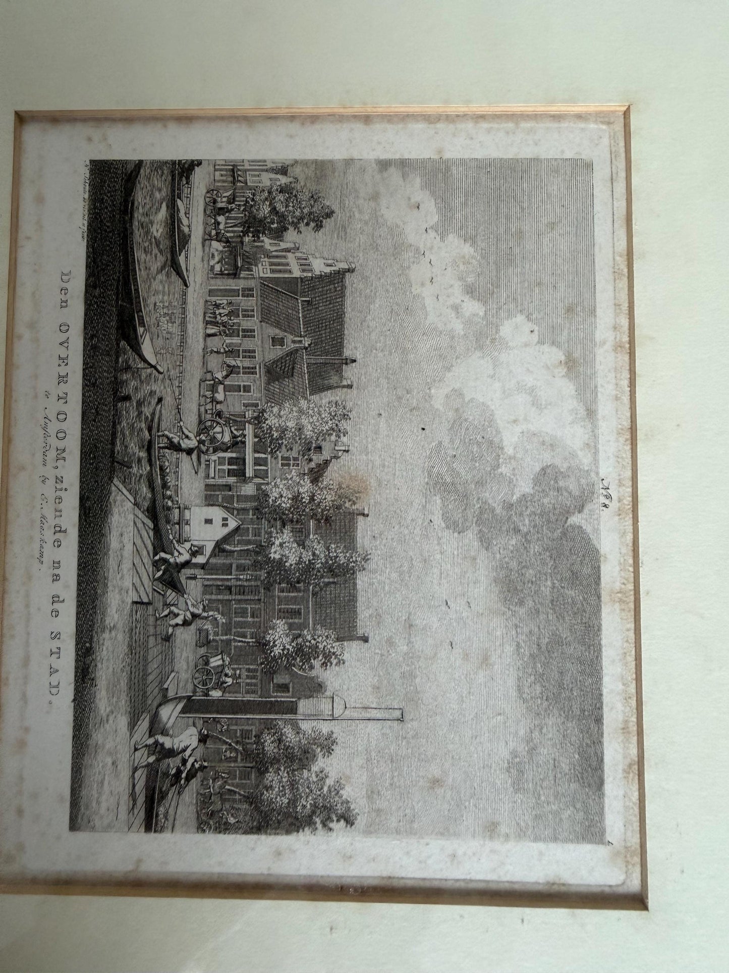 Antique Dutch Engraving – “Den Overtoom, ziende na de Stad” – Amsterdam View