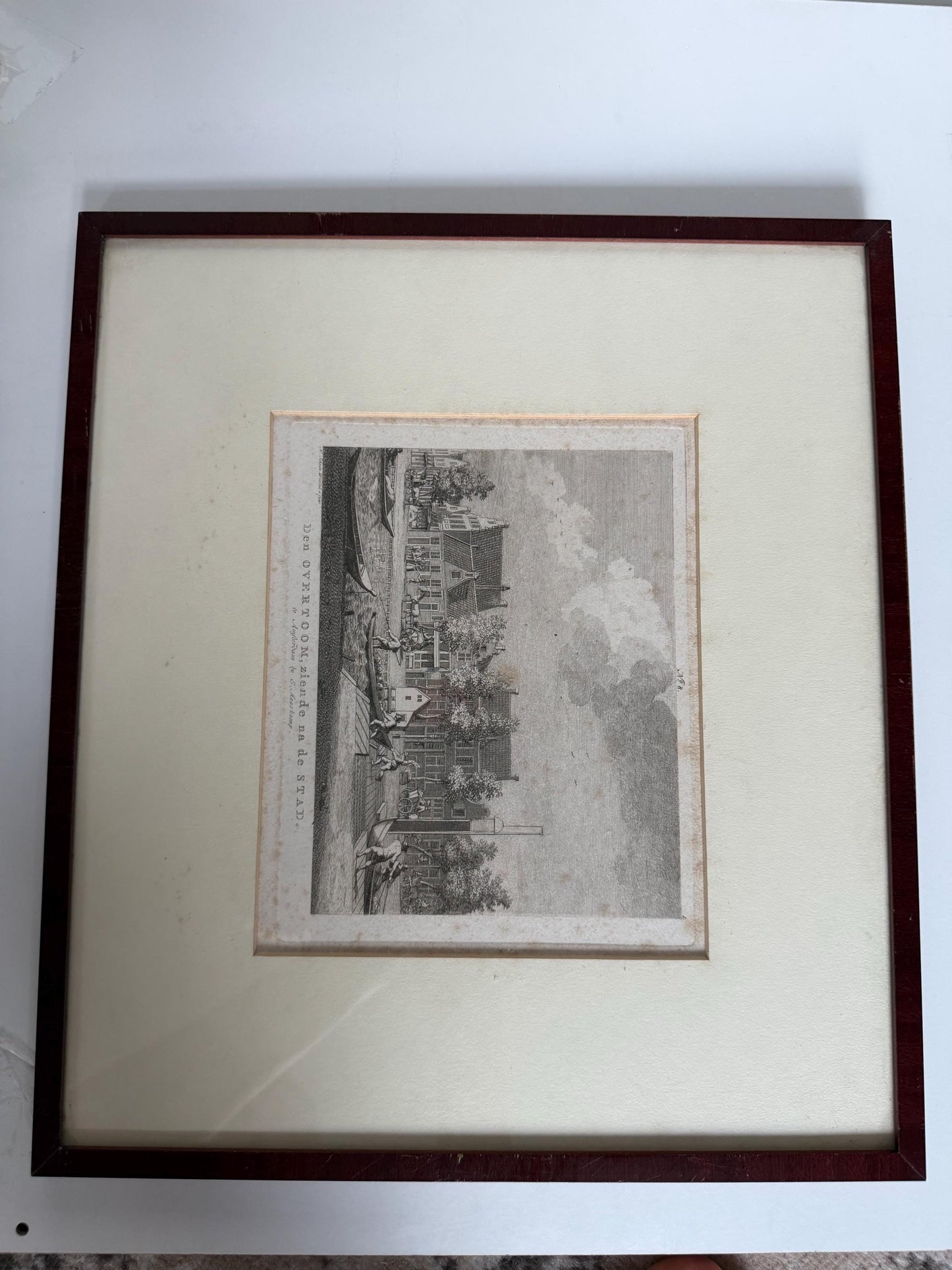 Antique Dutch Engraving – “Den Overtoom, ziende na de Stad” – Amsterdam View
