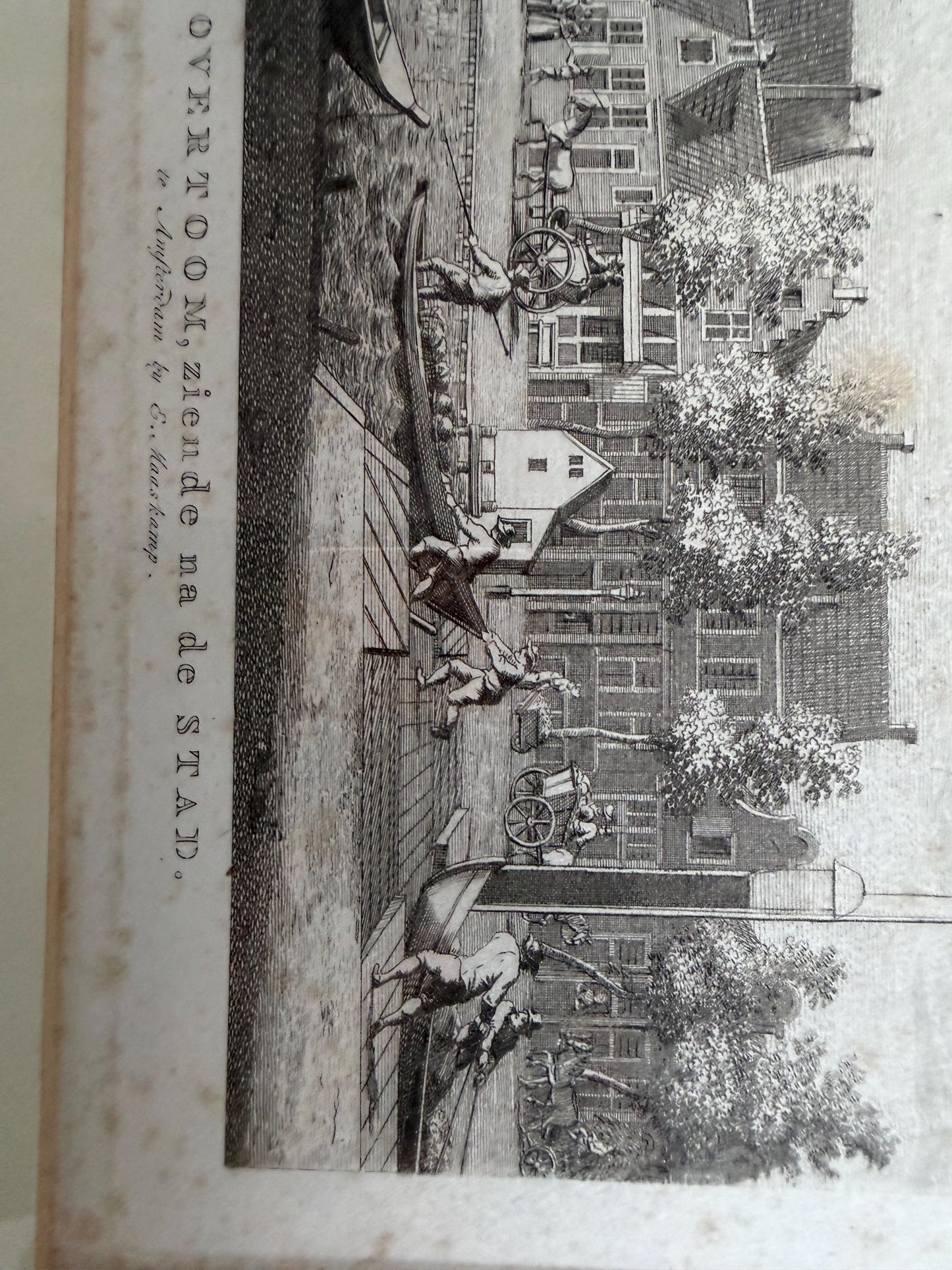 Antique Dutch Engraving – “Den Overtoom, ziende na de Stad” – Amsterdam View