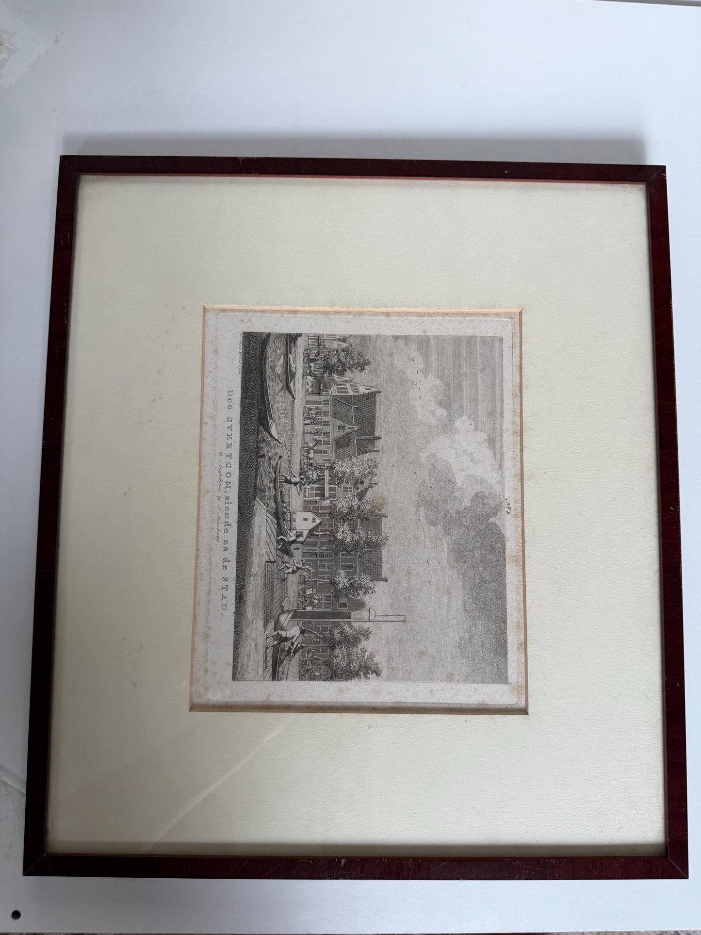 Antique Dutch Engraving – “Den Overtoom, ziende na de Stad” – Amsterdam View