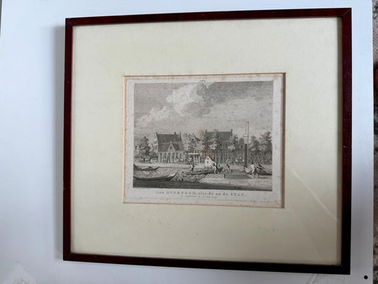 Antique Dutch Engraving – “Den Overtoom, ziende na de Stad” – Amsterdam View