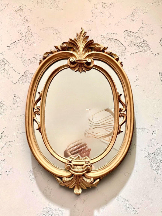 Hollywood regency mirror in rococo style, 1980s, Italy