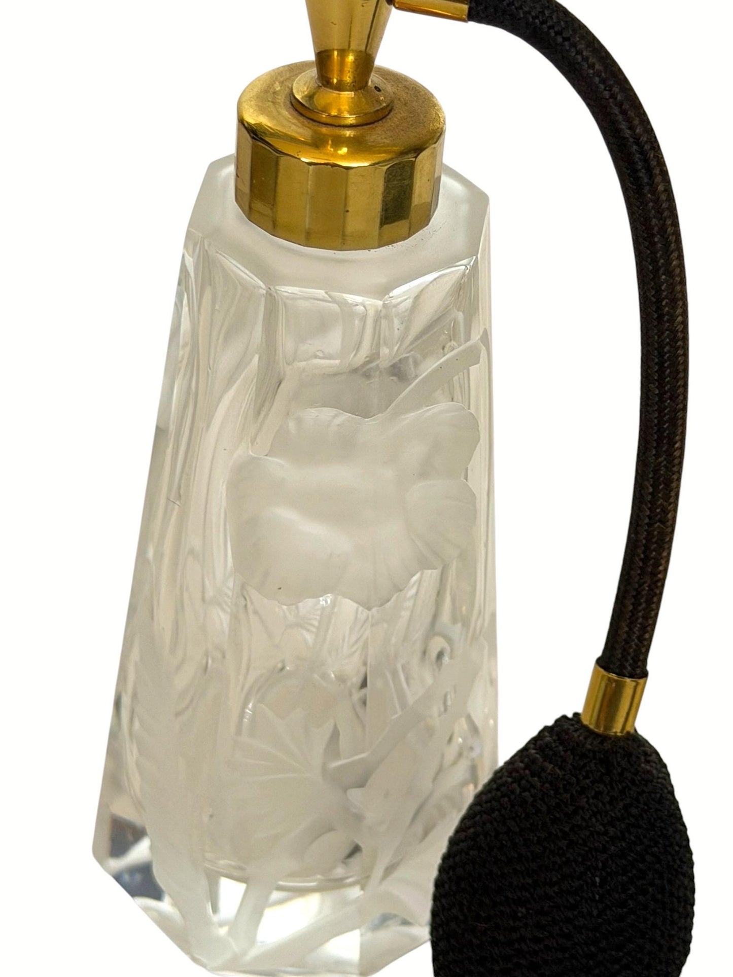 2 vintage perfume bottles atomizers crystal