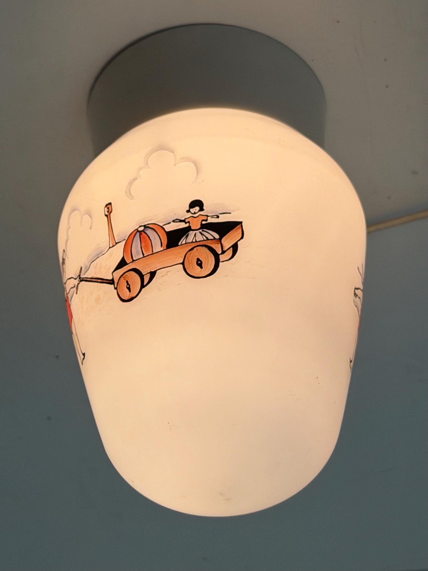 Art Deco Children Glass Ceiling Lamp - Thabur, Niko Fixture baby nursery antique room