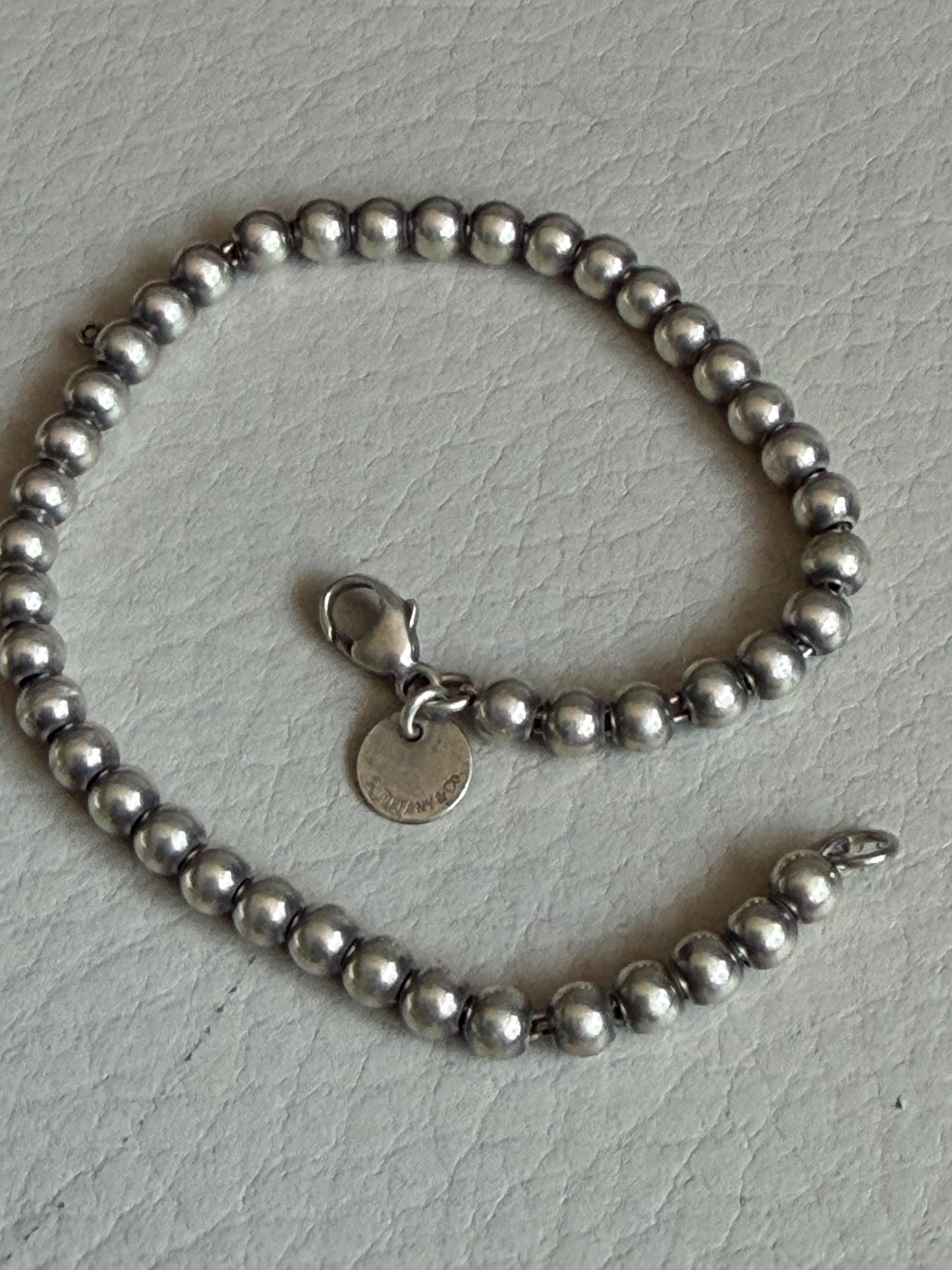 tiffany & co.  sterling silver bead bracelet plus decoratoive or christmas bird ornament, luxury jewelry new york