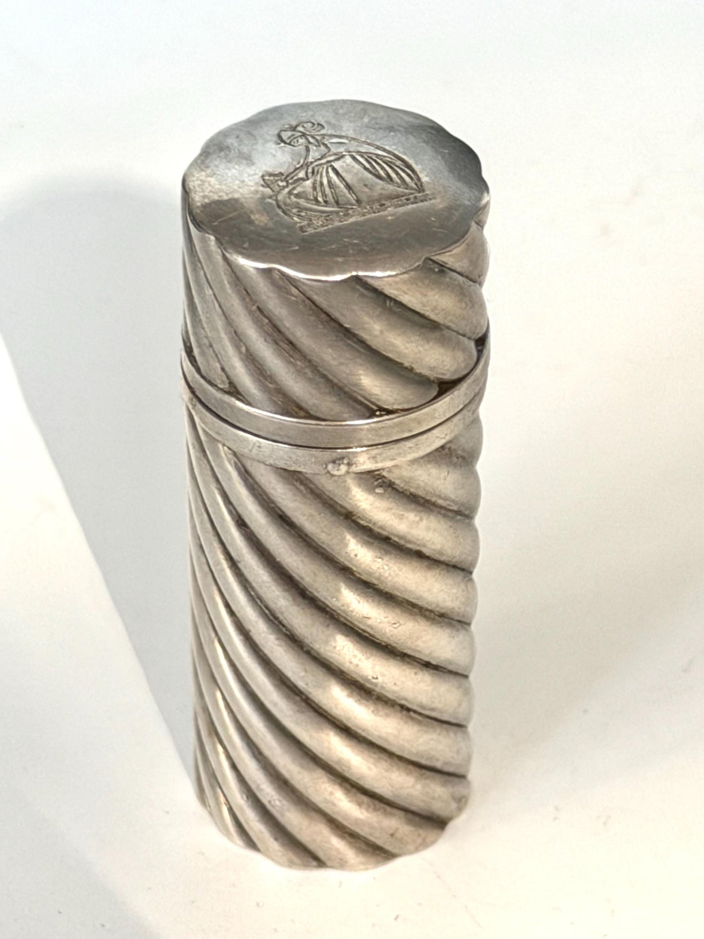 Art Deco Lanvin Paris Perfume Flask by Christofle Silver Plated France c.1930
