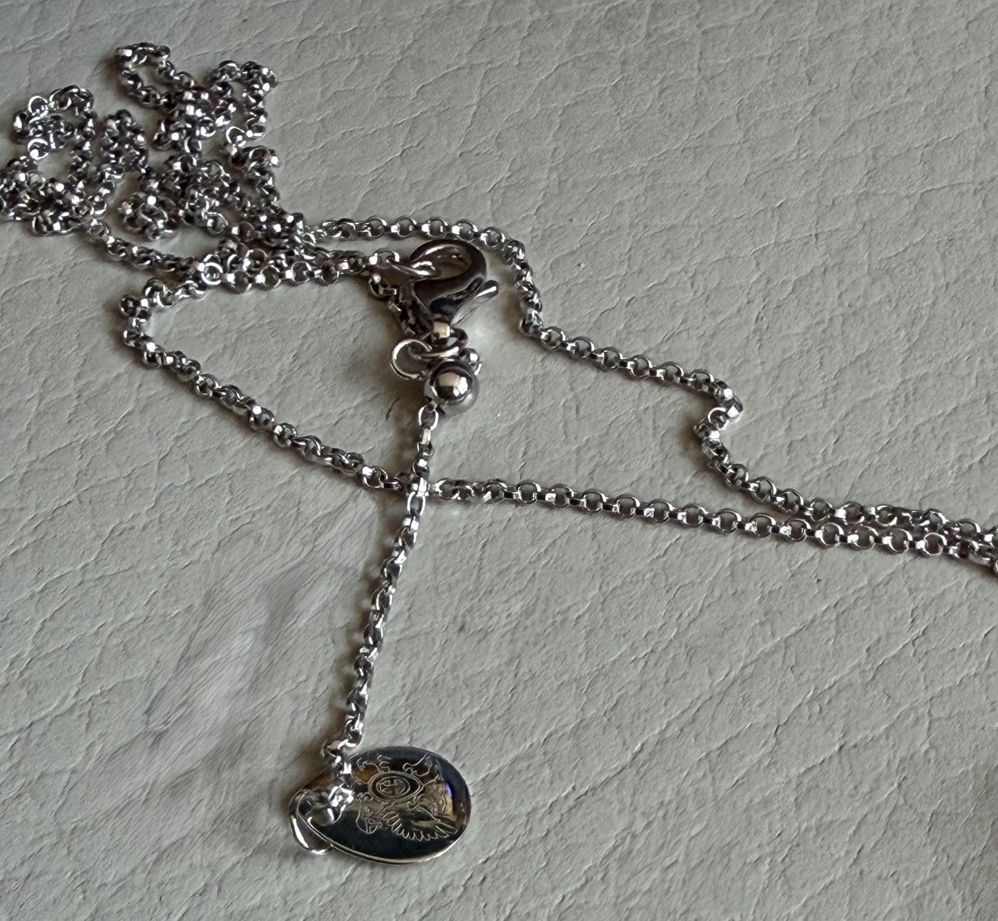 FABERGE Sterling Silver Charm necklace with crystal pendant, Fabergé