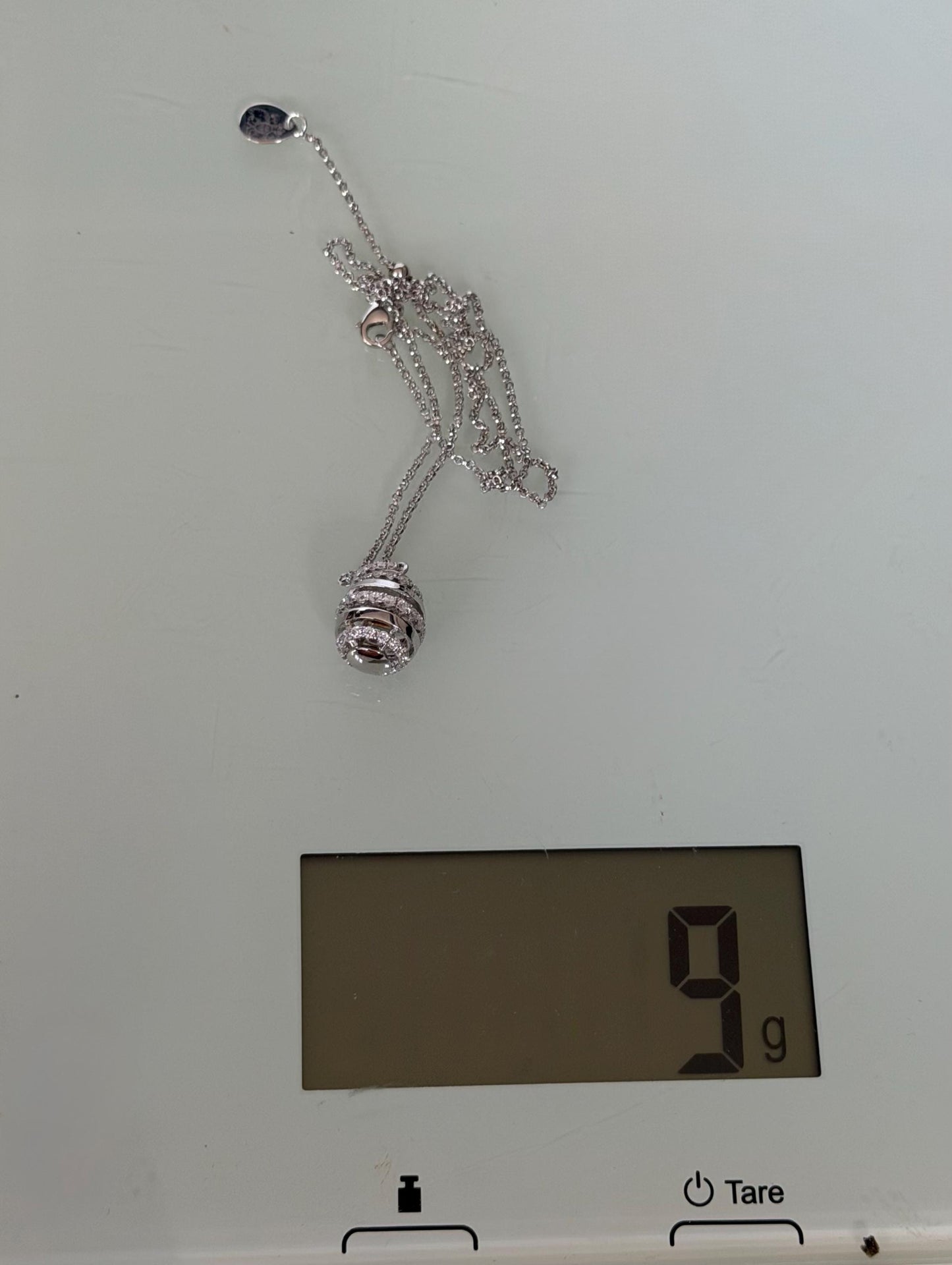 FABERGE Sterling Silver Charm necklace with crystal pendant, Fabergé