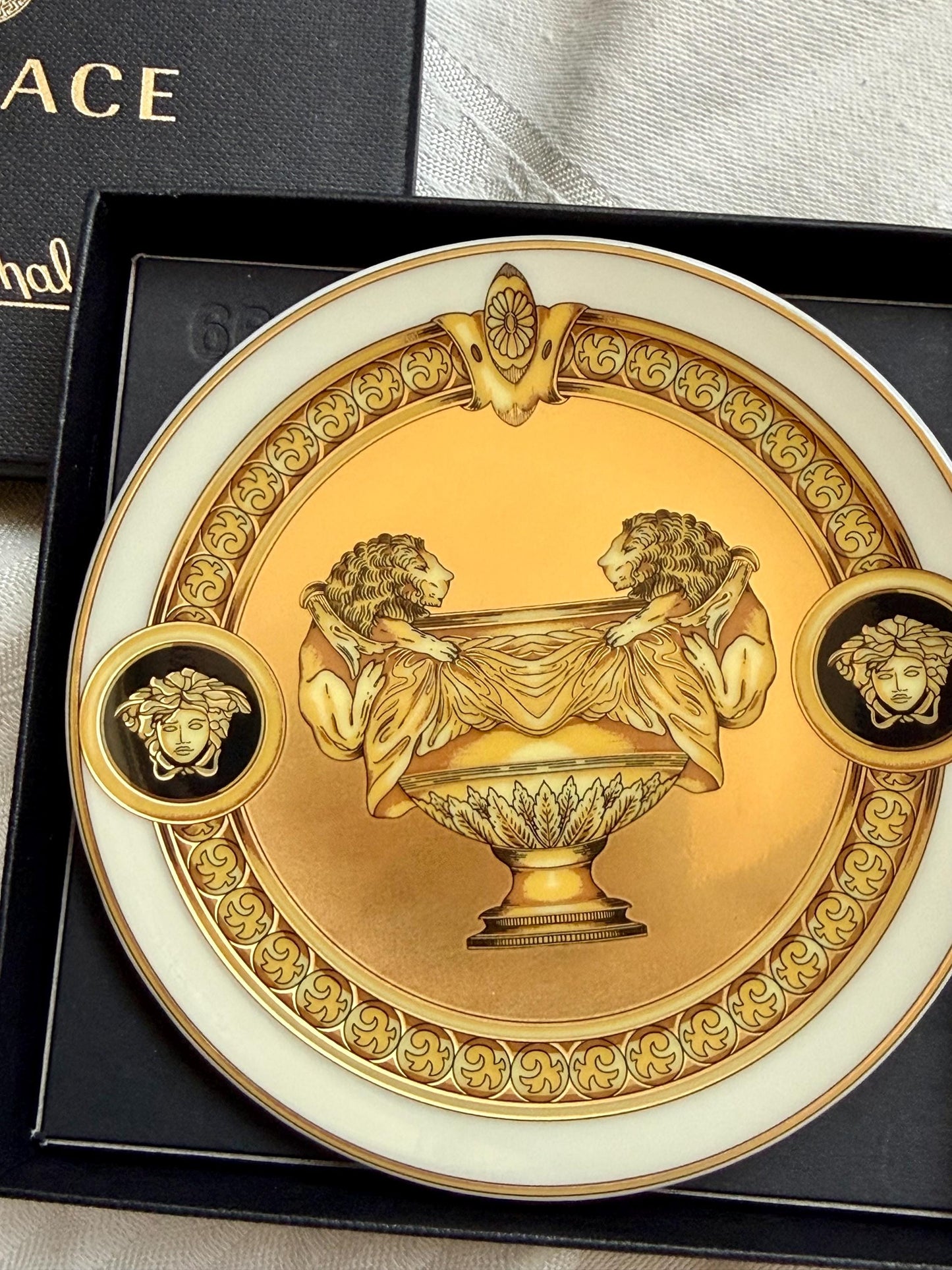 Versace x Rosenthal, Original Rosenthal for Versace porcelain tray from the “Prestige Gala” collection