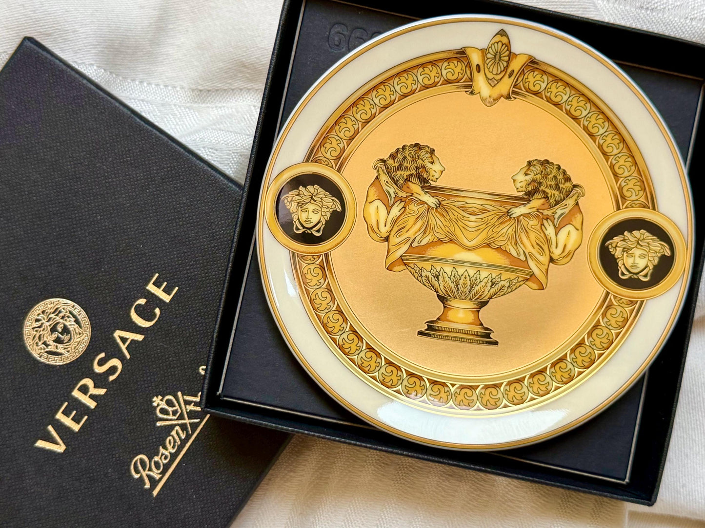 Versace x Rosenthal, Original Rosenthal for Versace porcelain tray from the “Prestige Gala” collection