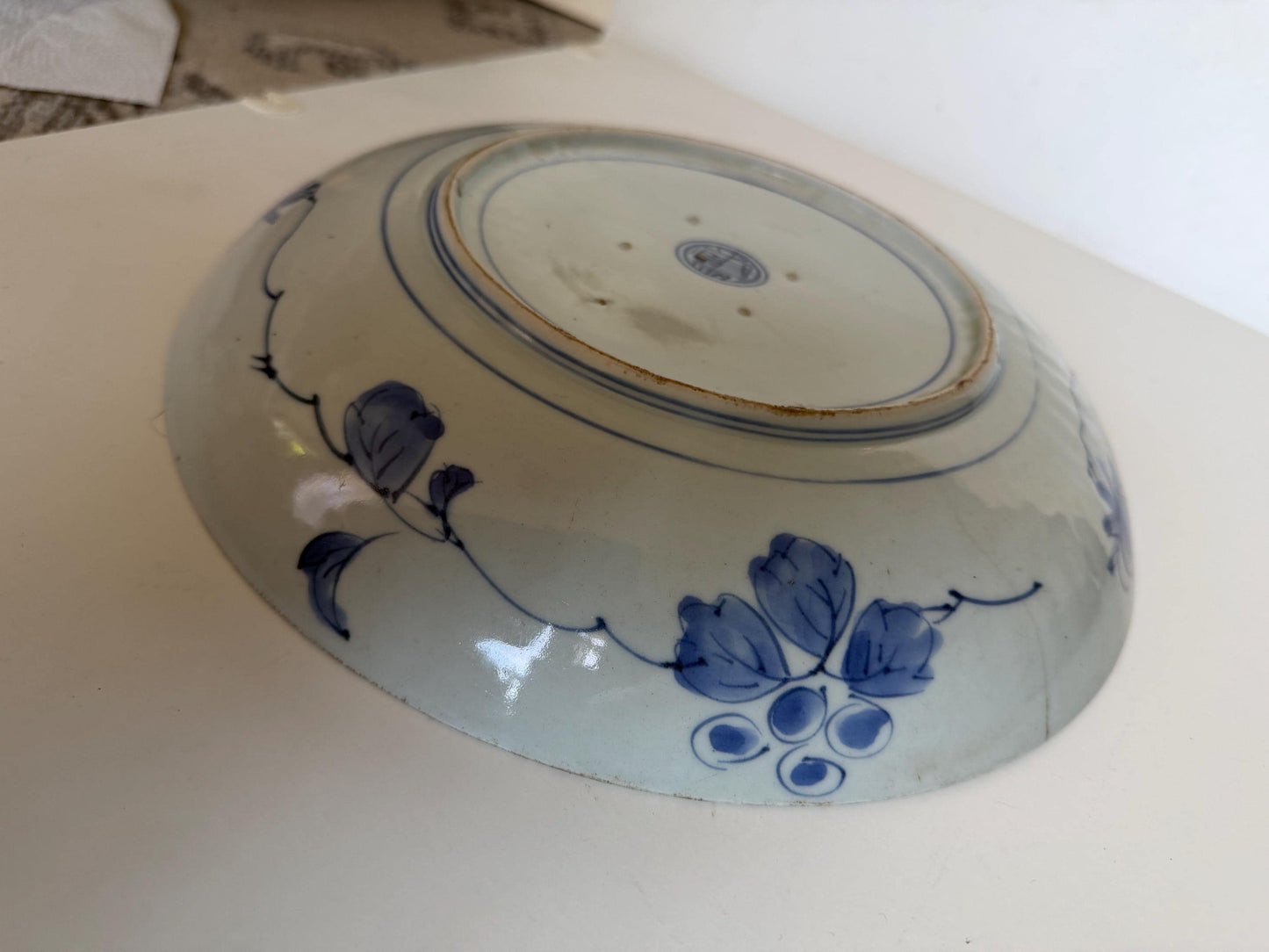 A Large Antique 18th Century Edo Arita Porcelain Plate - Blue and White Japanese - 33 cm