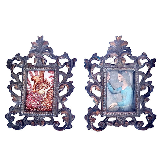 A set of 2 antique Victorian photo lists. British antiques photoframes. Uk 19th, or small painting