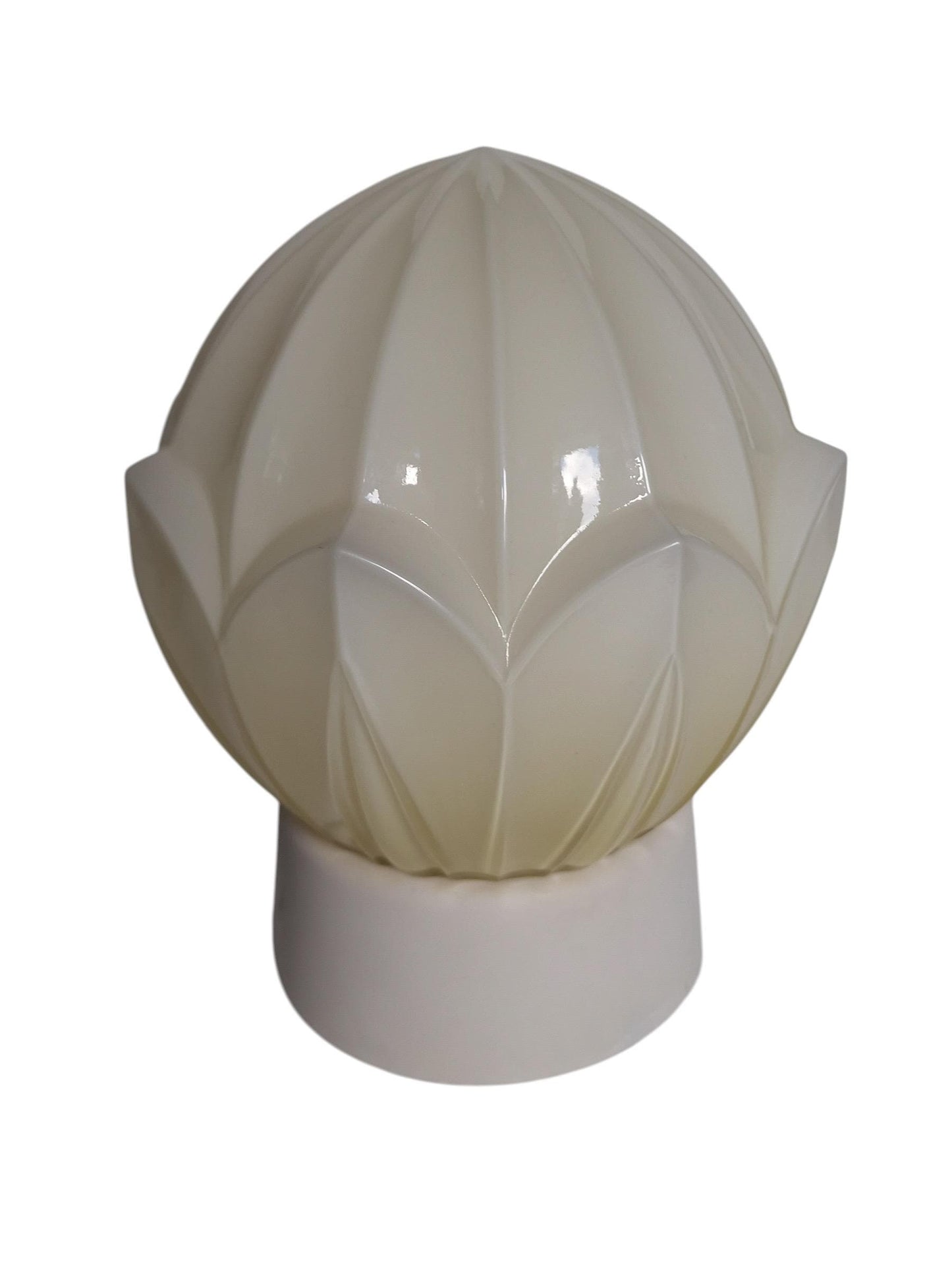 Art Deco light greige soft Glass Ceiling Lamp - Thabur, Niko Fixture, dutch amsterdam design