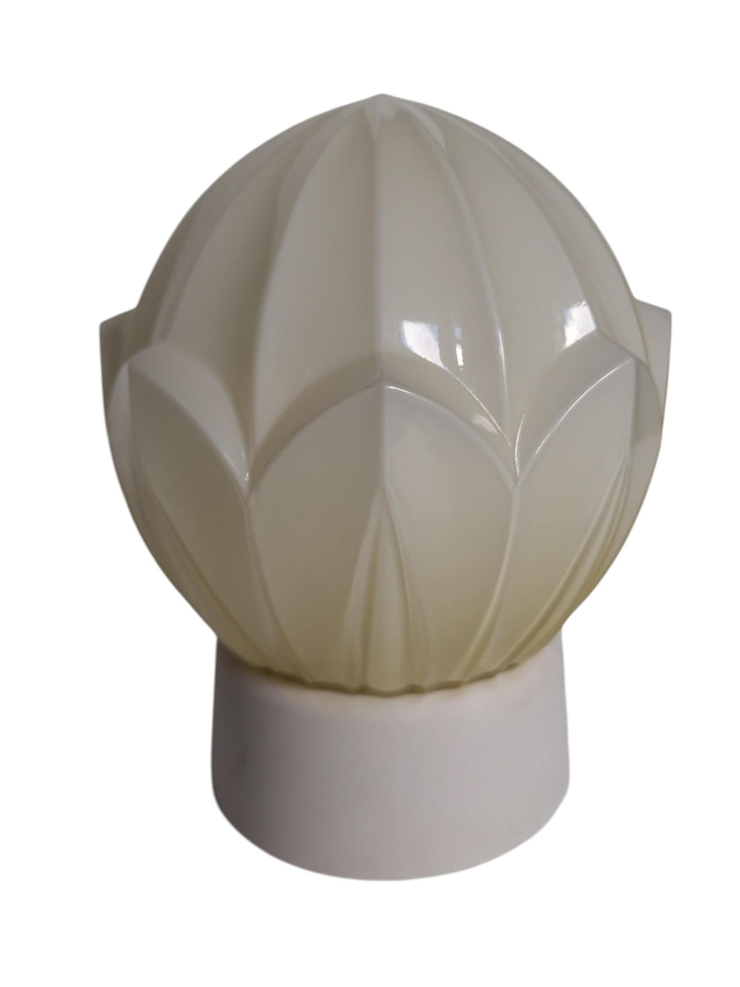 Art Deco light greige soft Glass Ceiling Lamp - Thabur, Niko Fixture, dutch amsterdam design