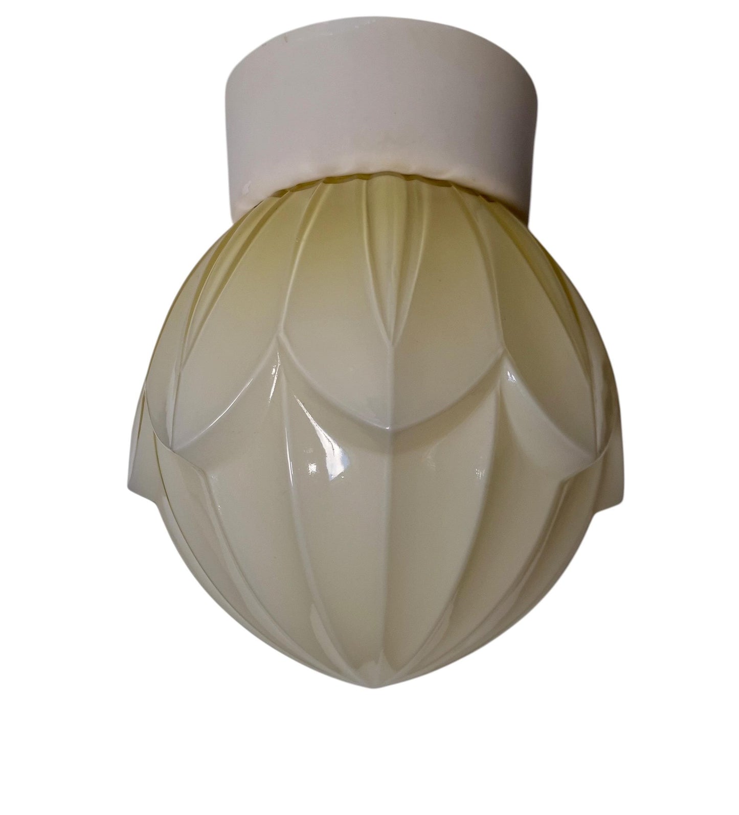 Art Deco light greige soft Glass Ceiling Lamp - Thabur, Niko Fixture, dutch amsterdam design
