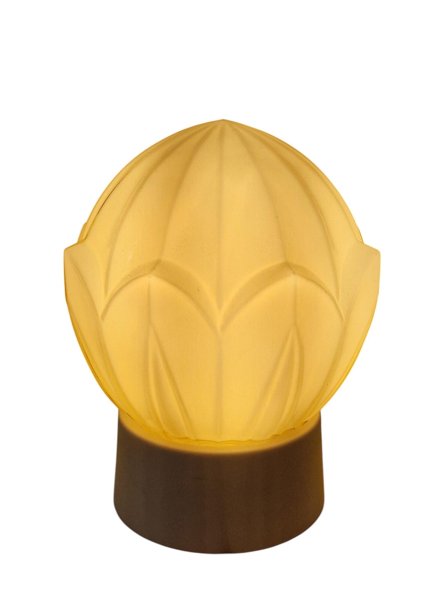Art Deco light greige soft Glass Ceiling Lamp - Thabur, Niko Fixture, dutch amsterdam design