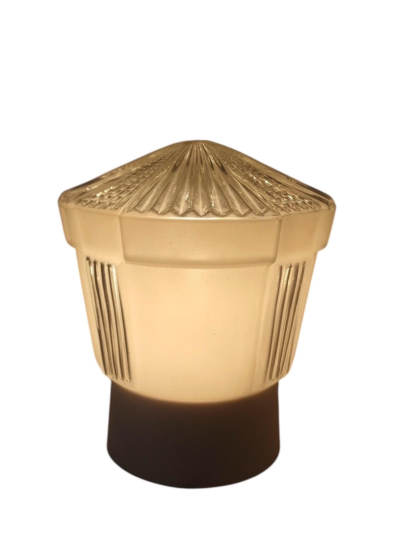 Art Deco light greige and transp soft Glass Ceiling Lamp - Thabur, Niko Fixture, dutch amsterdam design
