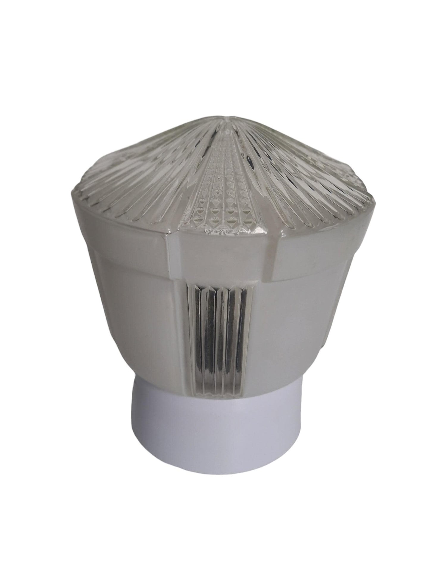 Art Deco light greige and transp soft Glass Ceiling Lamp - Thabur, Niko Fixture, dutch amsterdam design