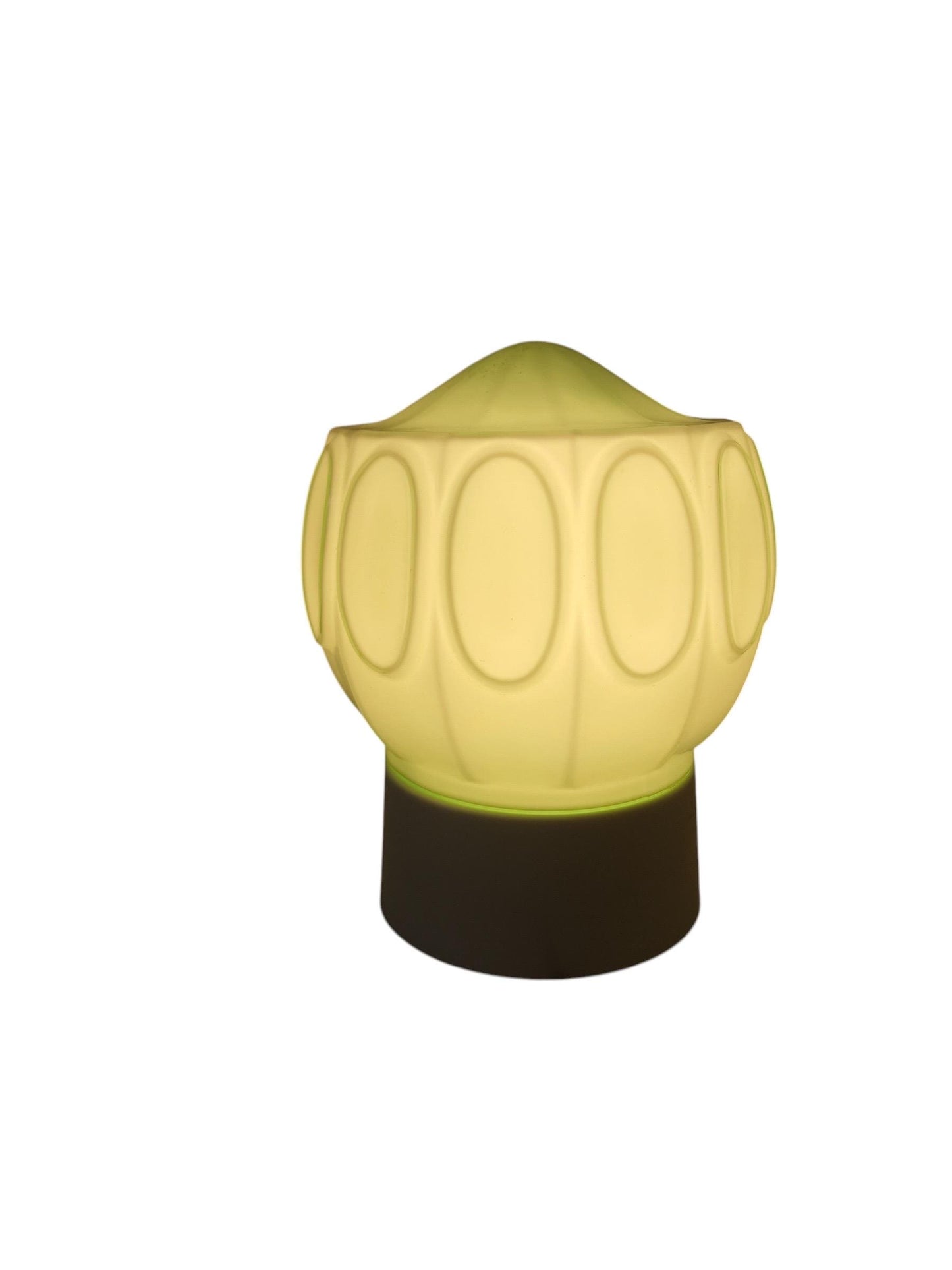 Art Deco light pastel green soft Glass Ceiling Lamp - Thabur, Niko Fixture, dutch amsterdam design