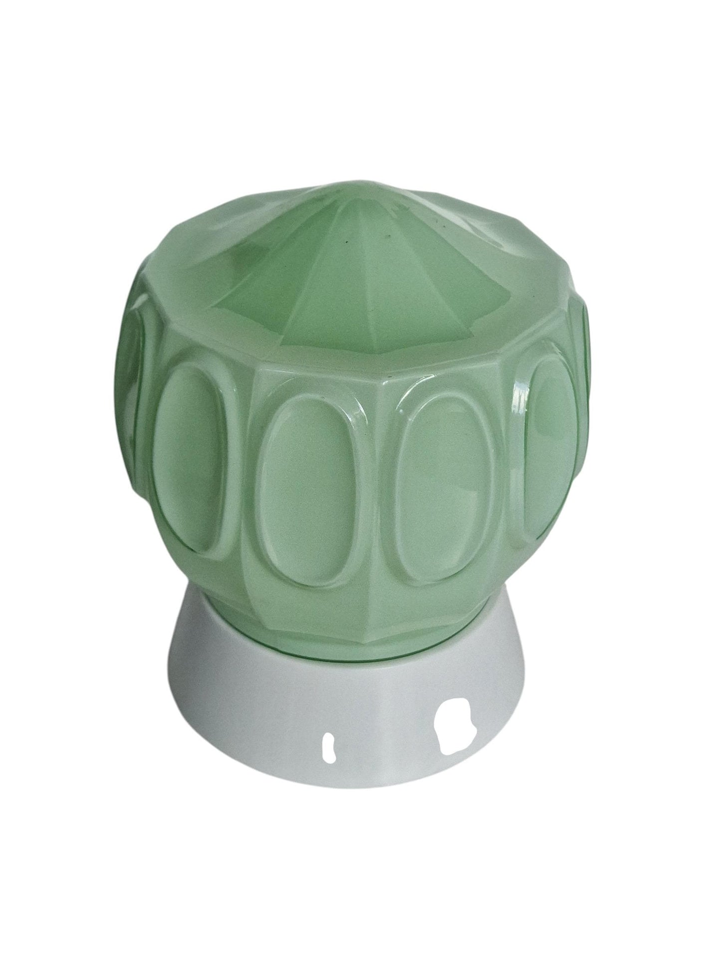 Art Deco light pastel green soft Glass Ceiling Lamp - Thabur, Niko Fixture, dutch amsterdam design