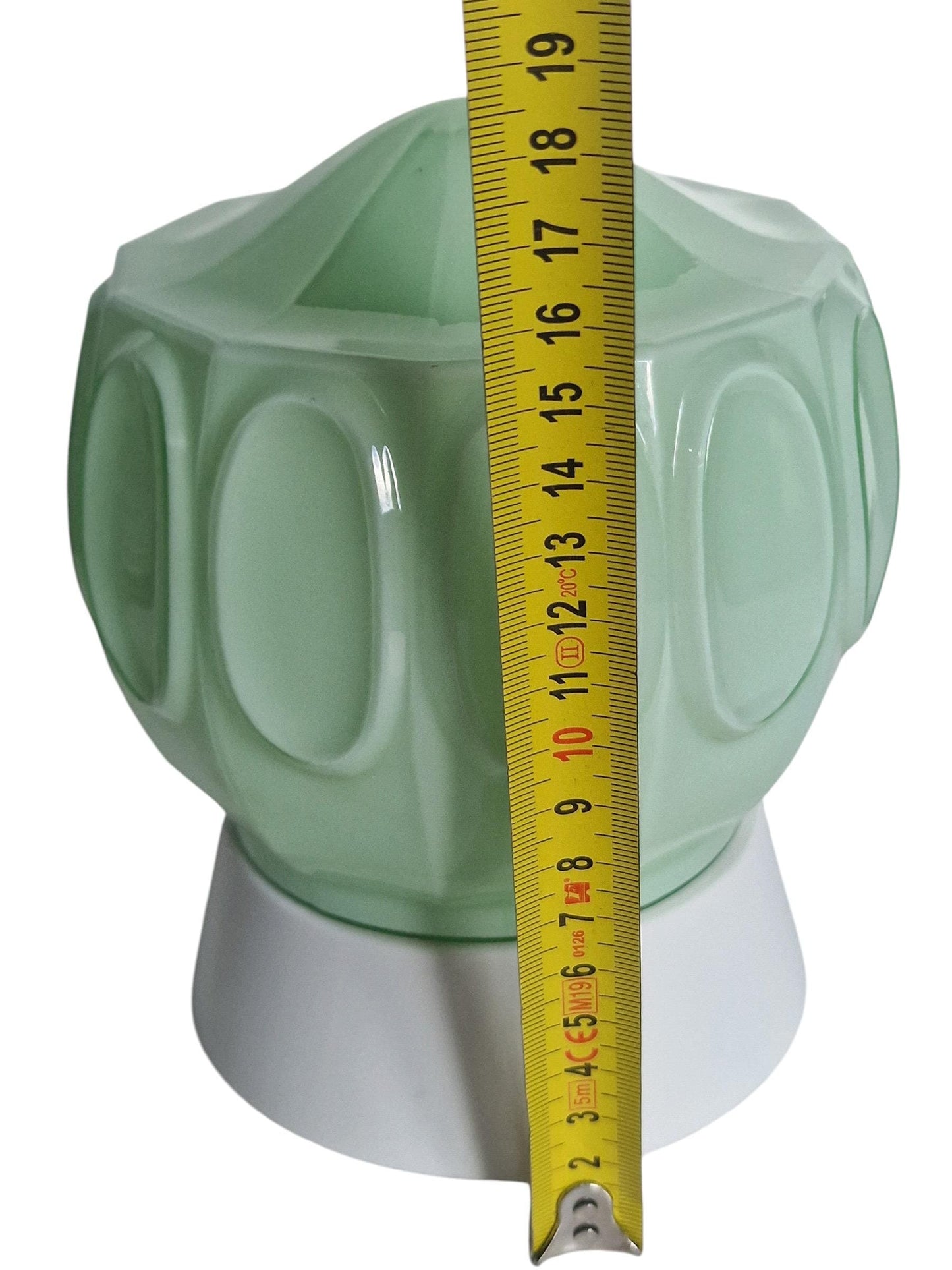 Art Deco light pastel green soft Glass Ceiling Lamp - Thabur, Niko Fixture, dutch amsterdam design