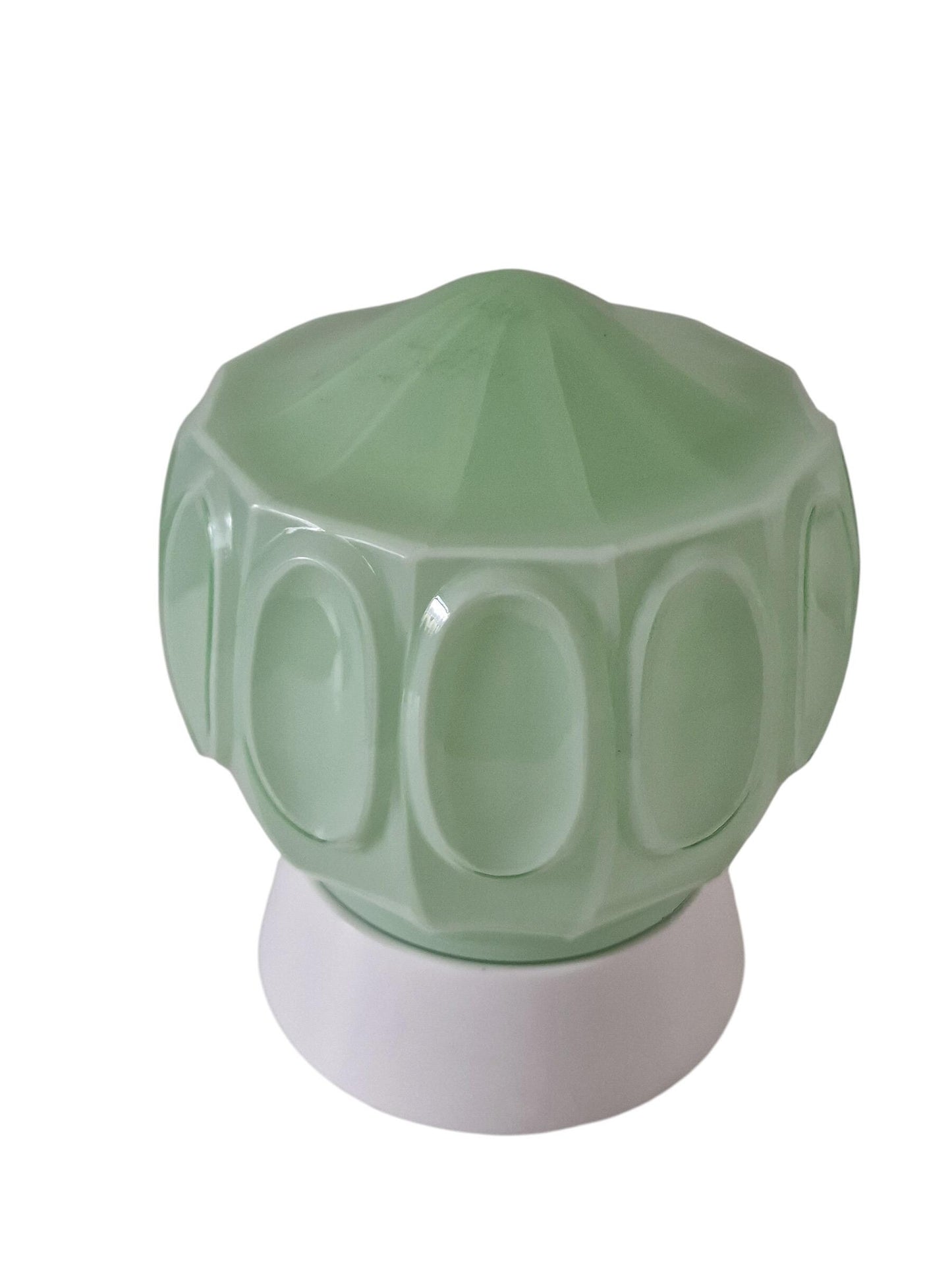 Art Deco light pastel green soft Glass Ceiling Lamp - Thabur, Niko Fixture, dutch amsterdam design