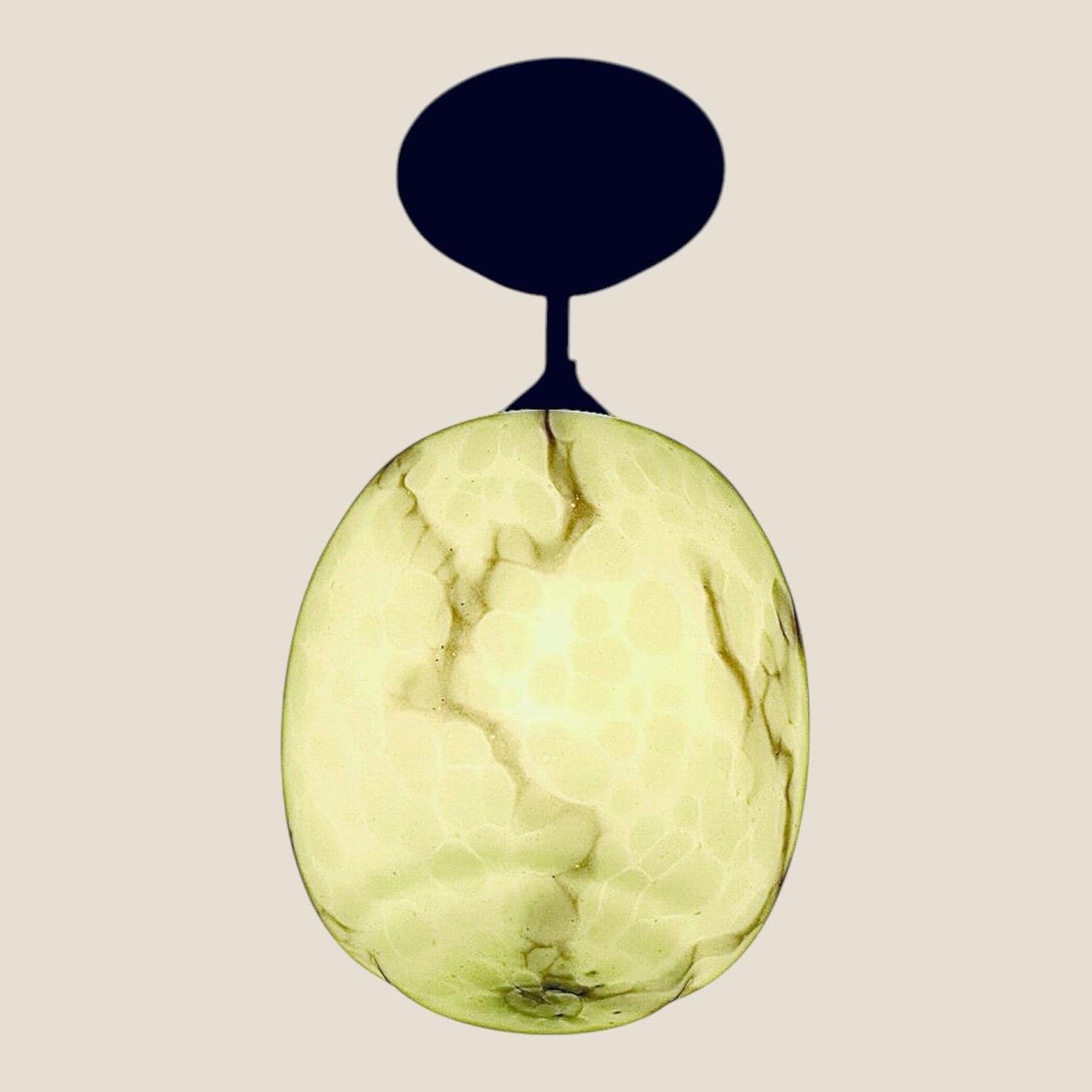 Art deco pastel pistache green early art deco Dutch Holland ceiling Lamp with Opaline Glass, , c. 1920s 1930s  Ceiling lamp hanging , rod