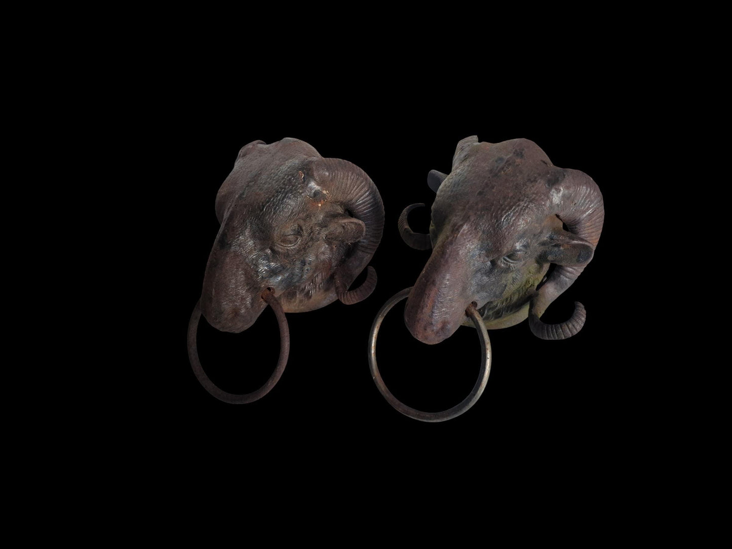 Pair of heavy Ram’s Head Door Knockers, set of 2
