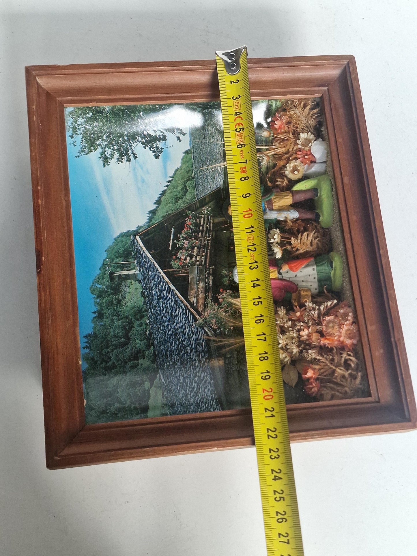 French Folk Art Diorama – Tableau Folklorique Avignon – Provence – Shadow Box – 23 cm - viewing bix 3d early tourism