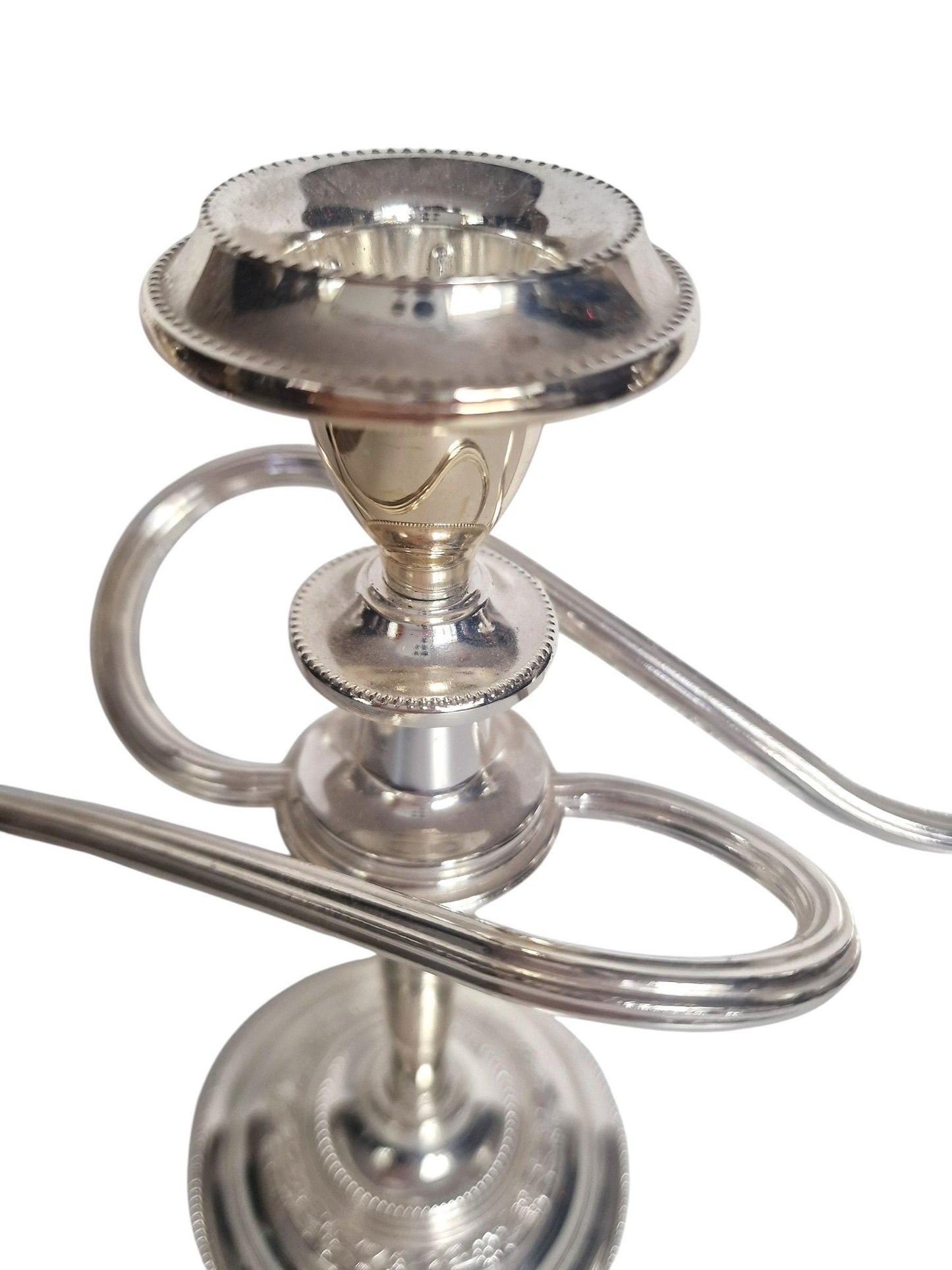 Vintage Silver Plated 3 Arm Candelabra, Three Light Candle Holder, scrolled arms, Classical Candlestick, Elegant Table Centerpiece