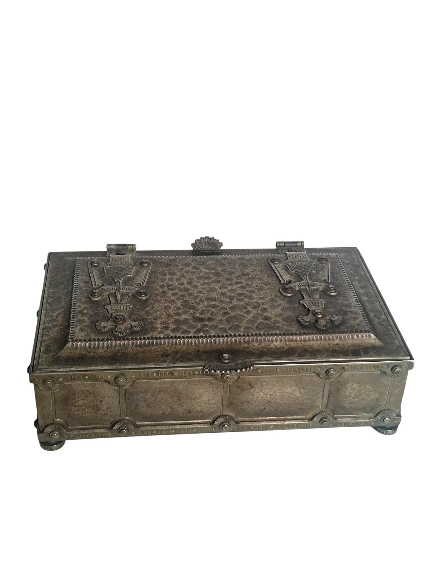 Arts & Crafts Hammered Metal pewter antique document Casket – England – c.1900–1915 scotland