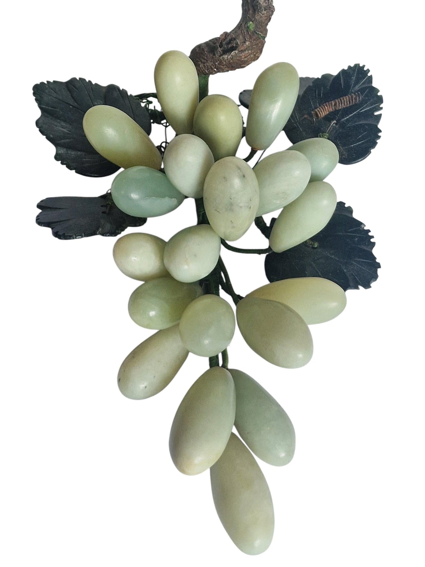 Vintage Chinese nephrite jade grape cluster.