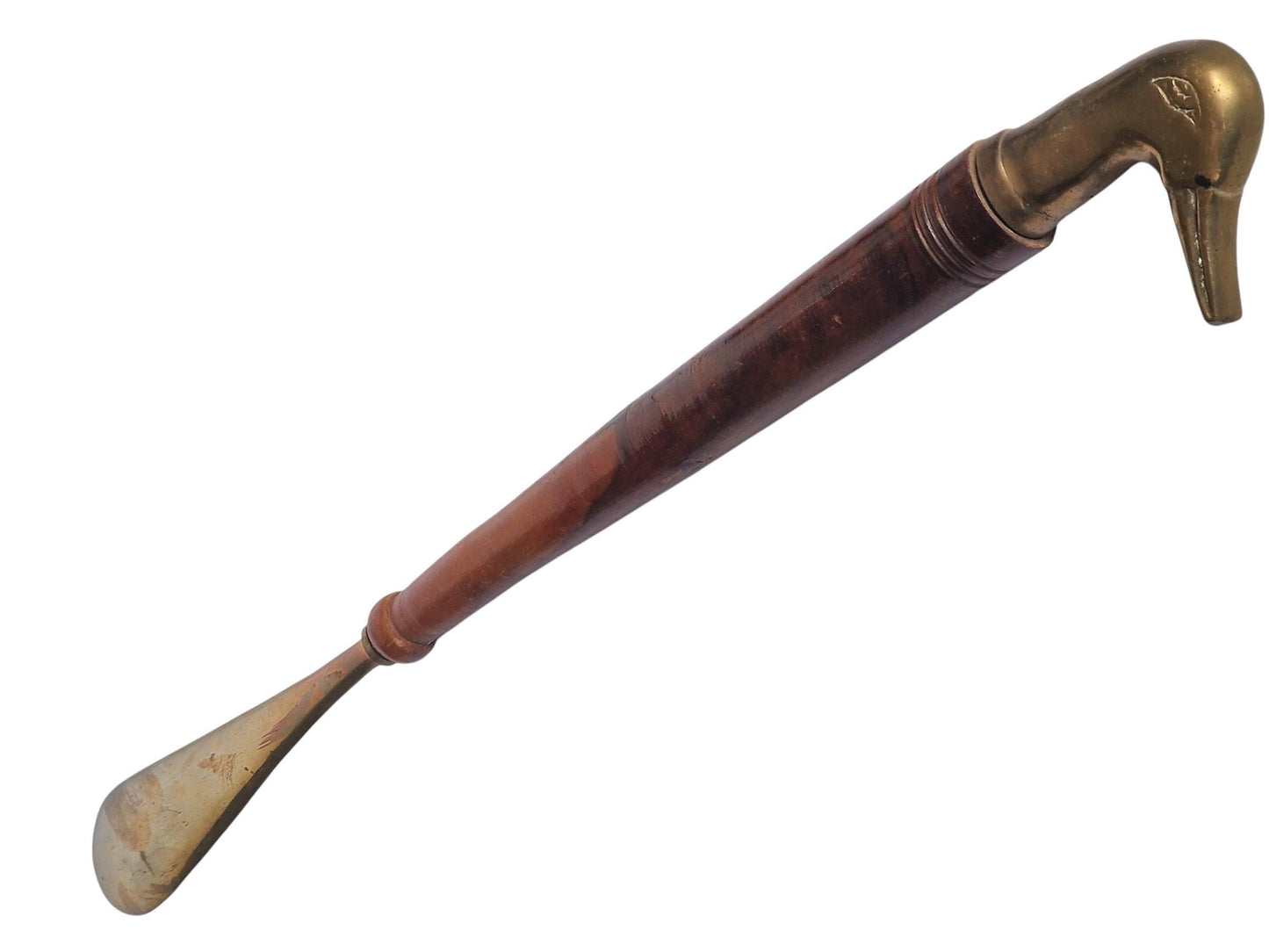 Vintage firm Brass Duck Head Shoe Horn, luxury cottage countryhome