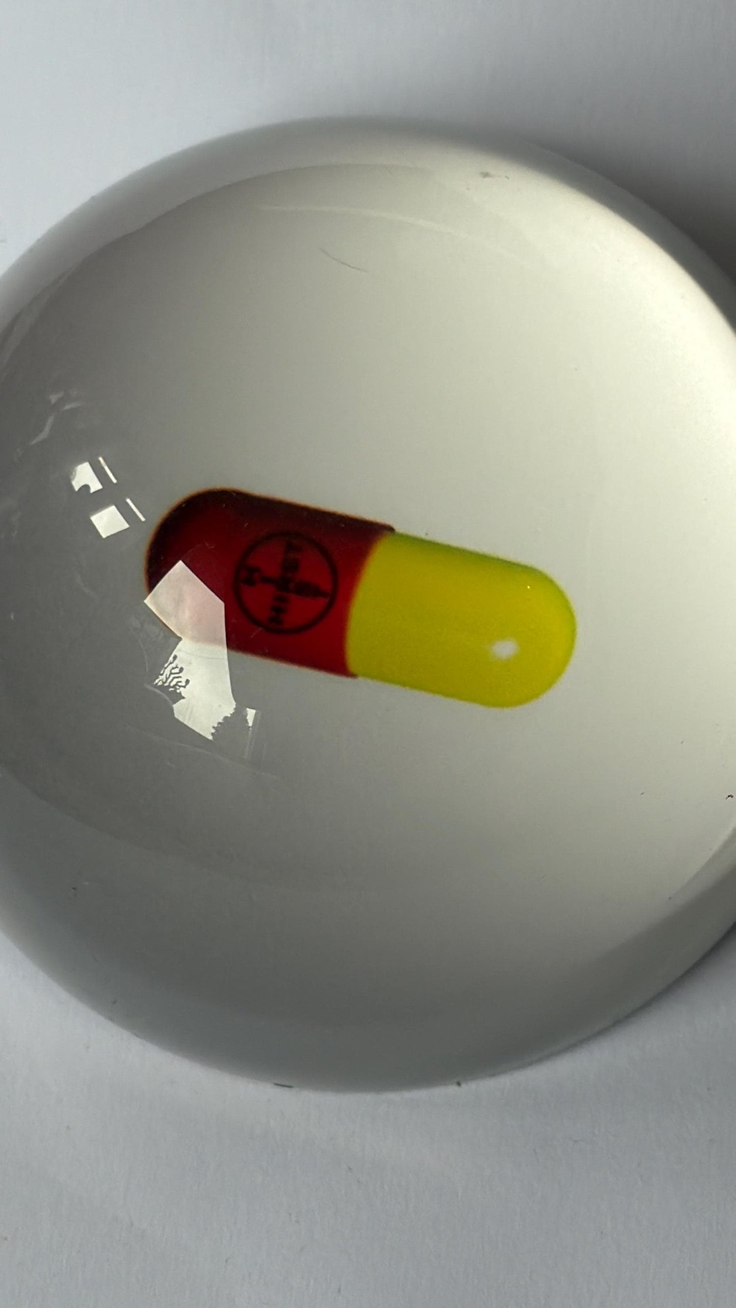 Damien Hirst - the pill - boxed crystal paperweight - design object. Tate, rare, iconic, conversation piece