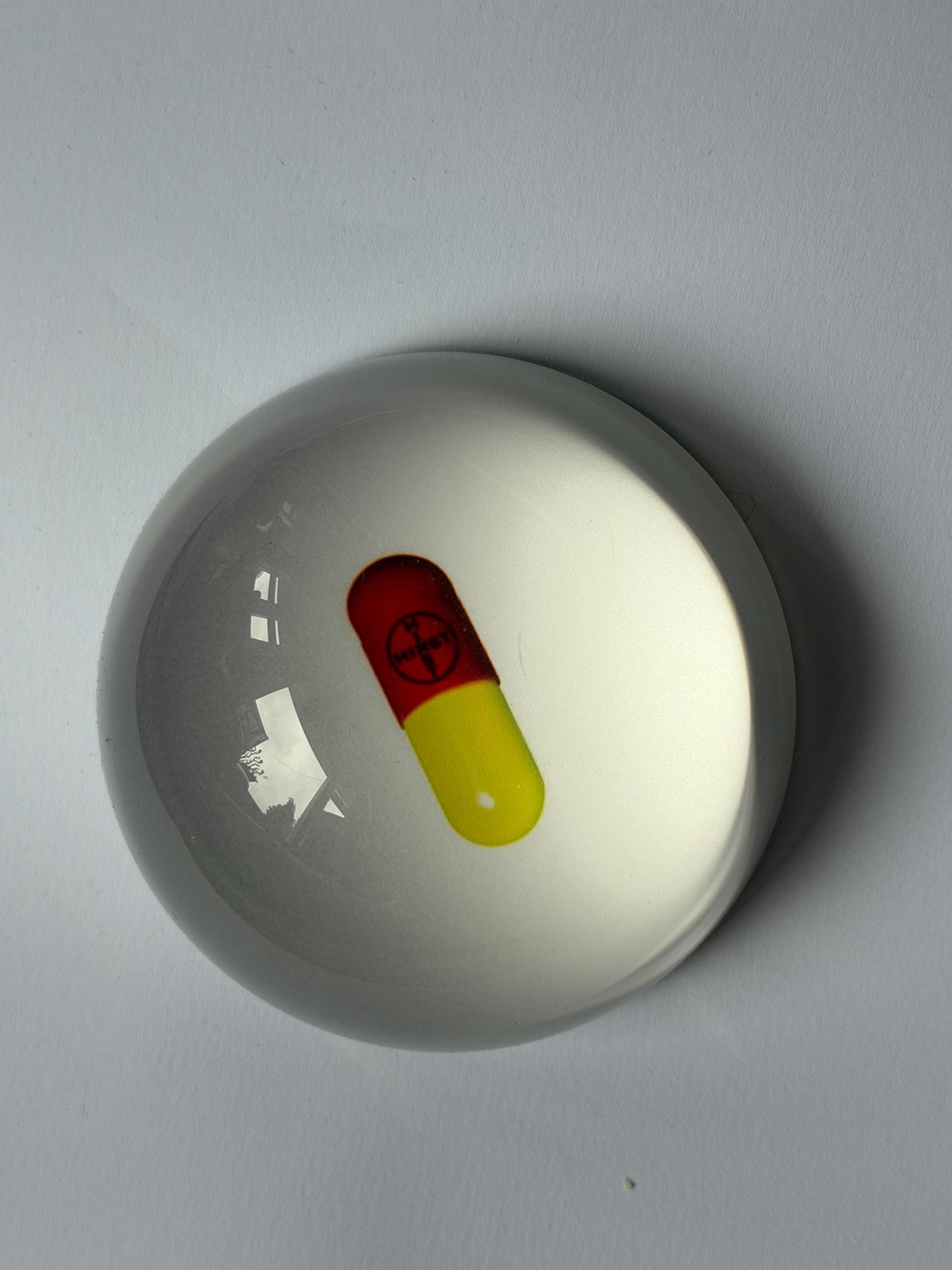 Damien Hirst - the pill - boxed crystal paperweight - design object. Tate, rare, iconic, conversation piece