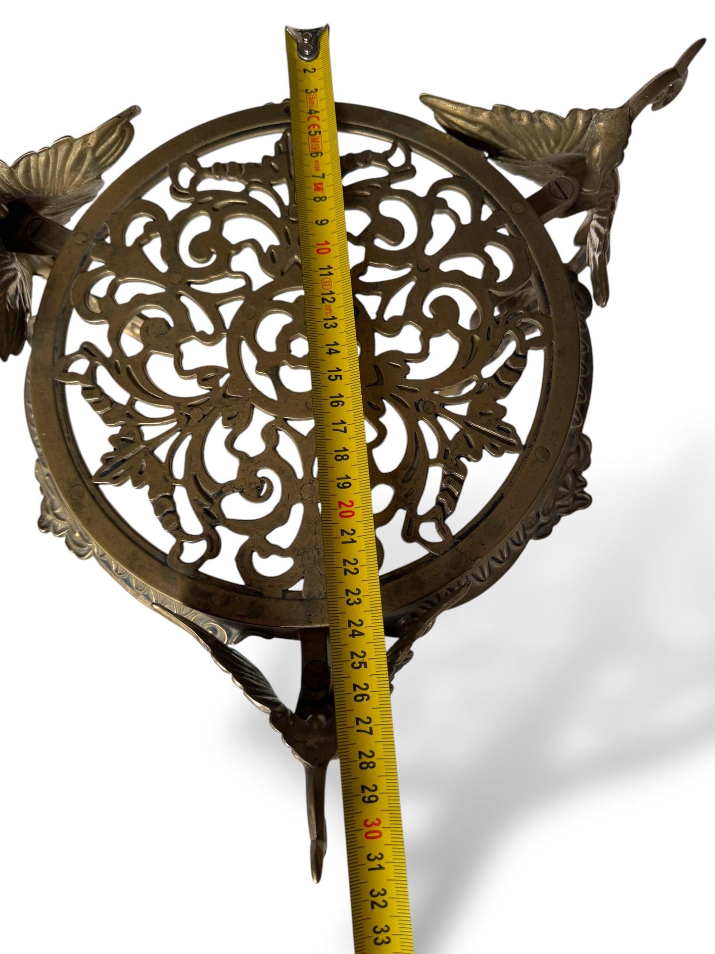 Sidetable, French Art Nouveau ornate Brass Plant Stand / Gueridon, circa 1900-1920