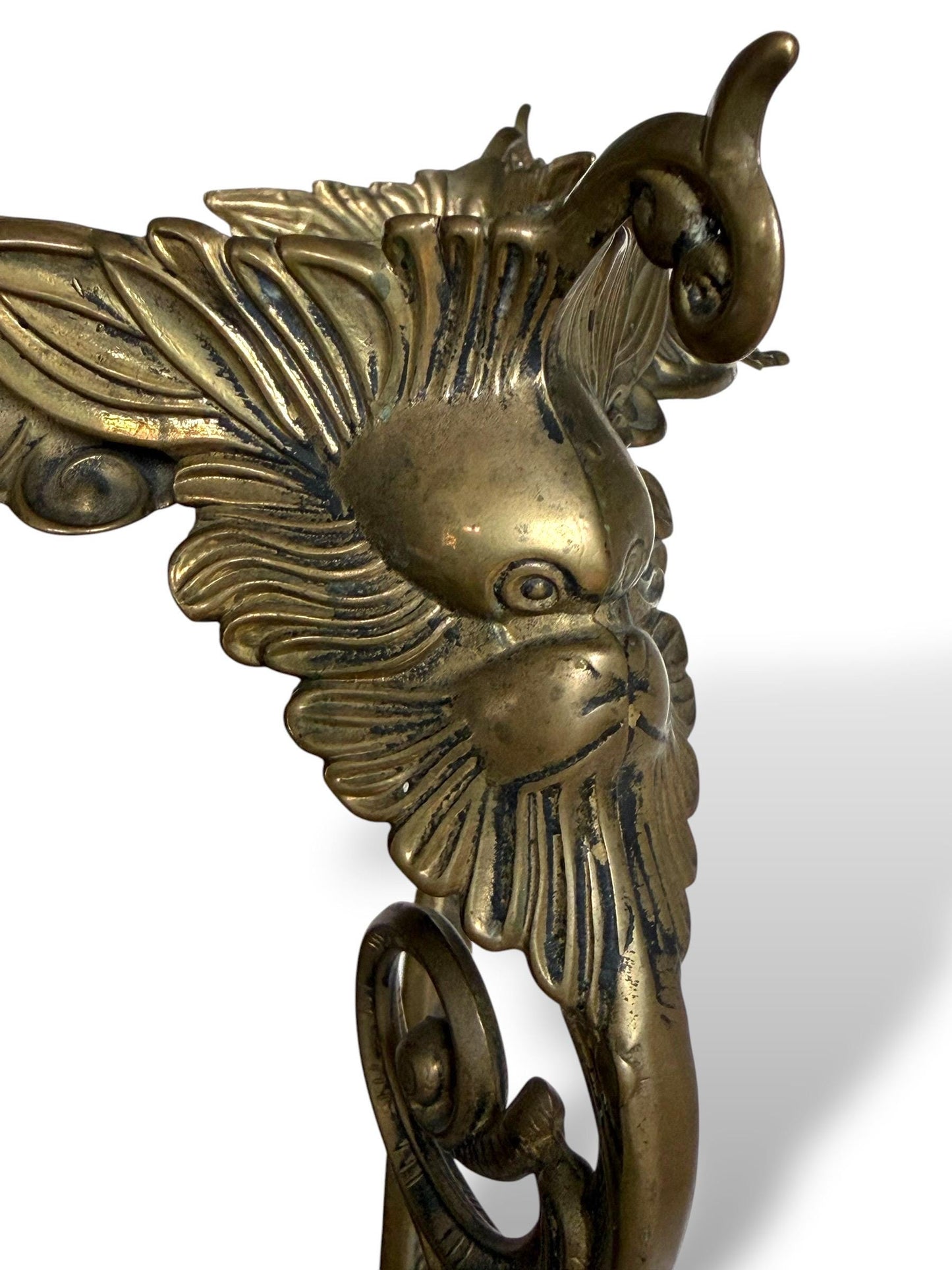 Sidetable, French Art Nouveau ornate Brass Plant Stand / Gueridon, circa 1900-1920