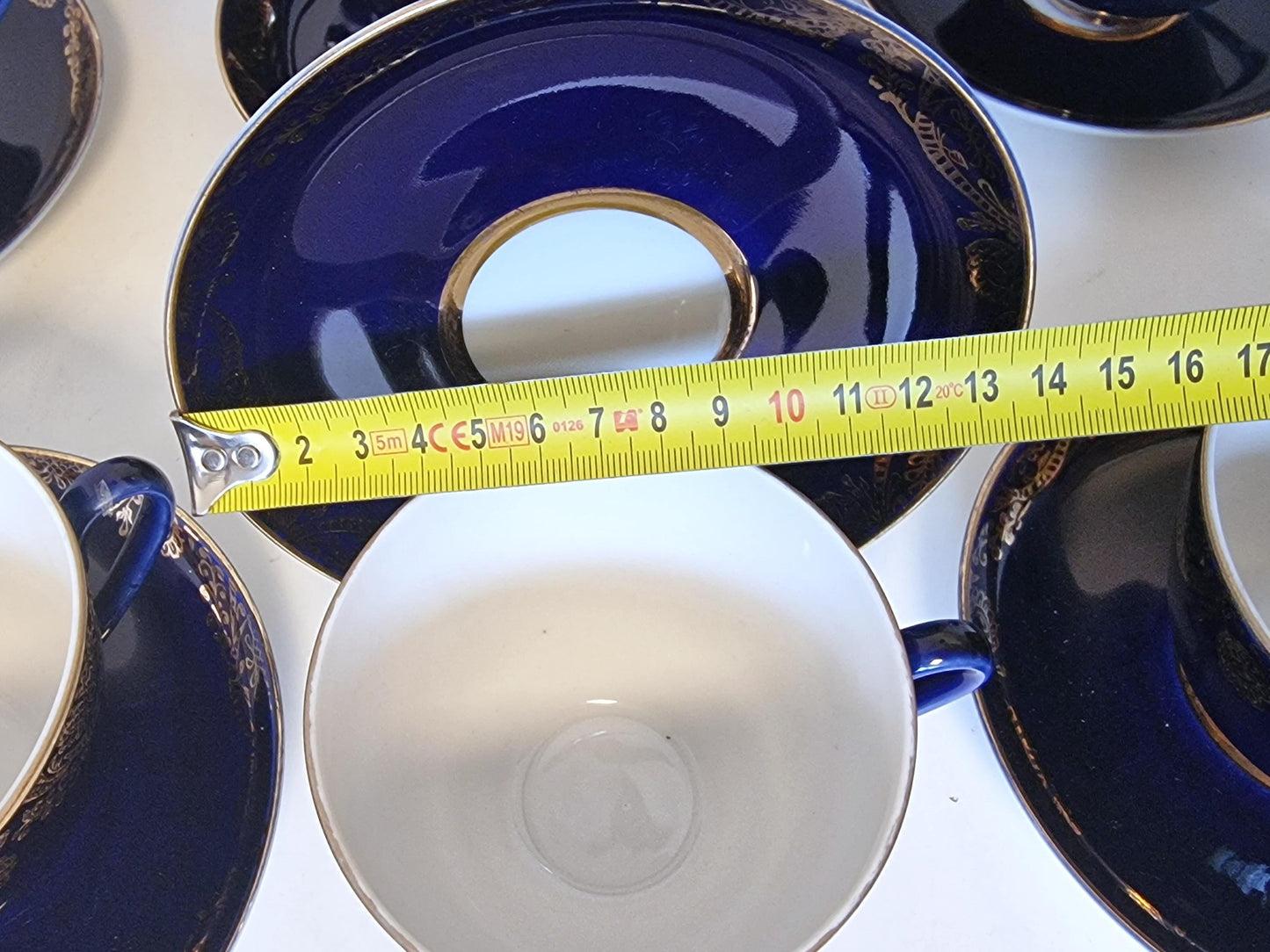 Lomonosov service tea coffee 6 person art deco / midcentury porcelain cobalt kobalt gold, tsar collection